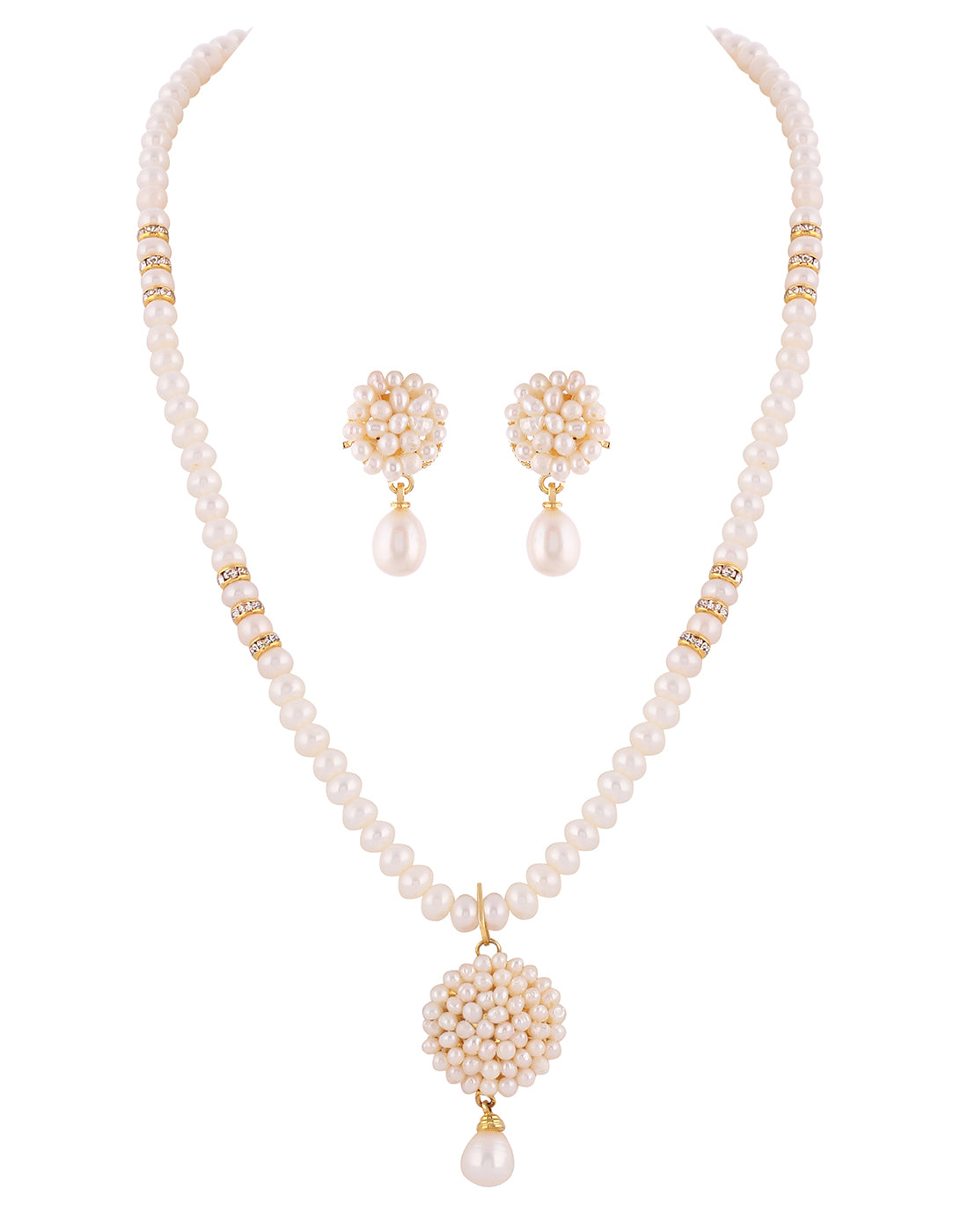 Real Natural Fresh Water Pearl Set With Certificate(D.No ADPRLS974)