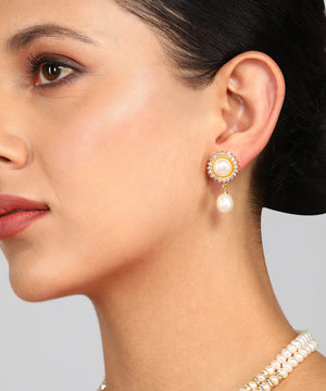 Natural Fresh Water Real Double String Pearl Set With Certificate(D.No ADPRLS977)