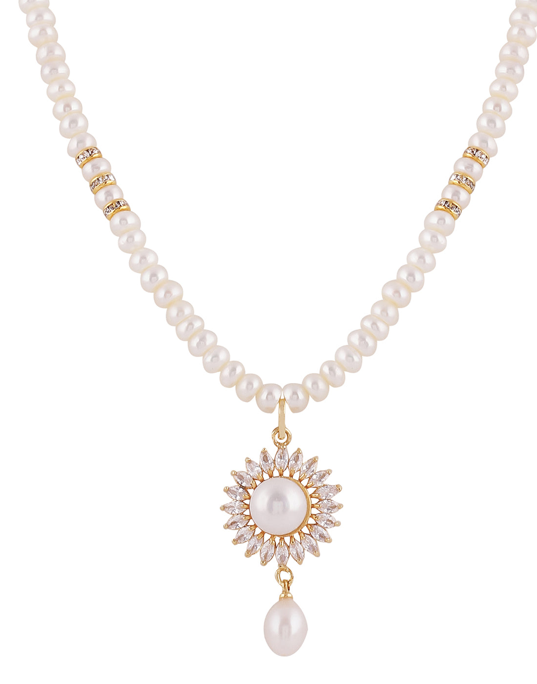 Real Natural Fresh Water Single String Pearl Set With Certificate(D.No ADPRLS984)