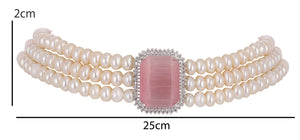 Real Natural Fresh Water Pearls Choker Set For Women With Certificate(D.No CKR101)