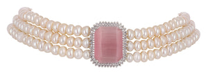 Real Natural Fresh Water Pearls Choker Set For Women With Certificate(D.No CKR101)