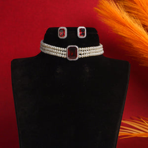 Real Natural Fresh Water Pearls Choker Set For Women With Certificate(D.No CKR102)