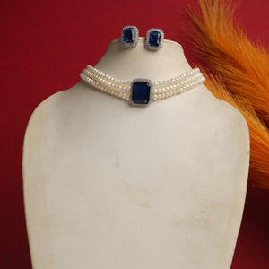 Real Natural Fresh Water Pearls Choker Set For Women With Certificate(D.No CKR103)