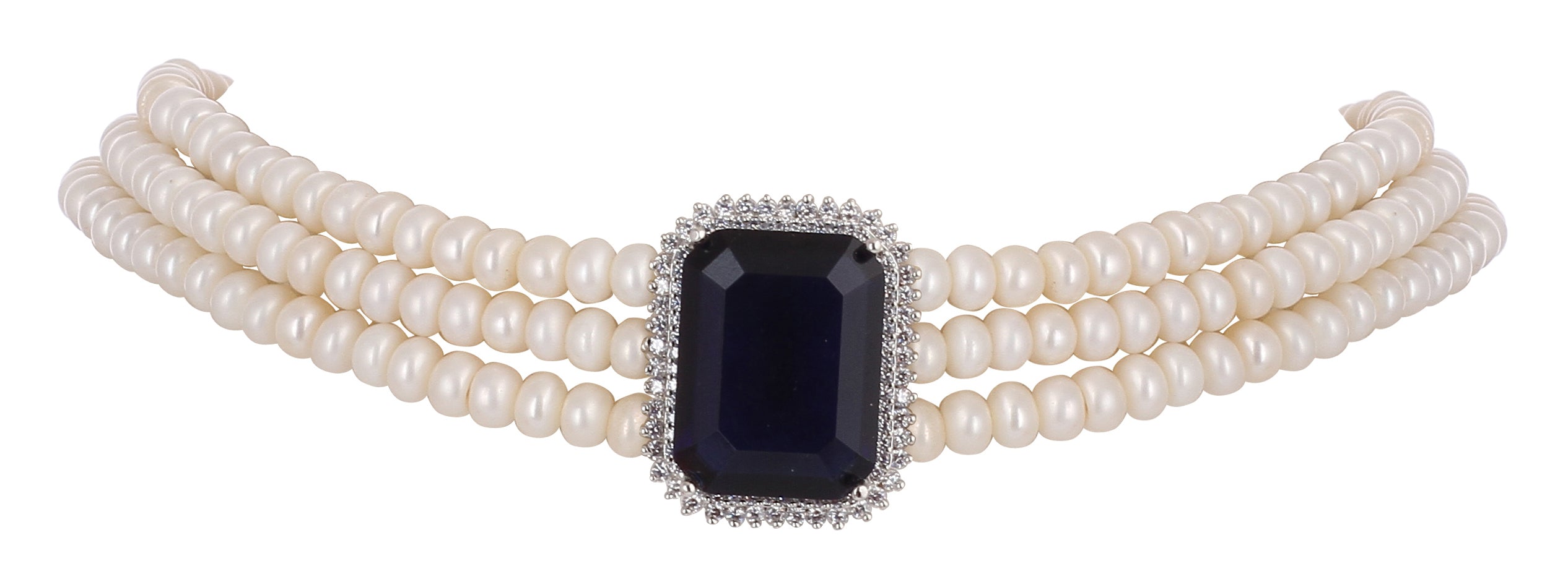 Real Natural Fresh Water Pearls Choker Set For Women With Certificate(D.No CKR103)