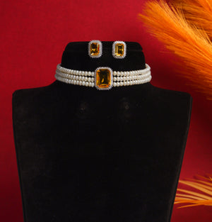 Real Natural Fresh Water Pearls Choker Set For Women With Certificate(D.No CKR104)