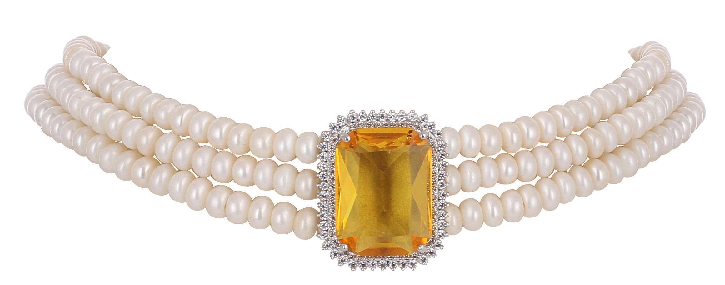 Real Natural Fresh Water Pearls Choker Set For Women With Certificate(D.No CKR104)