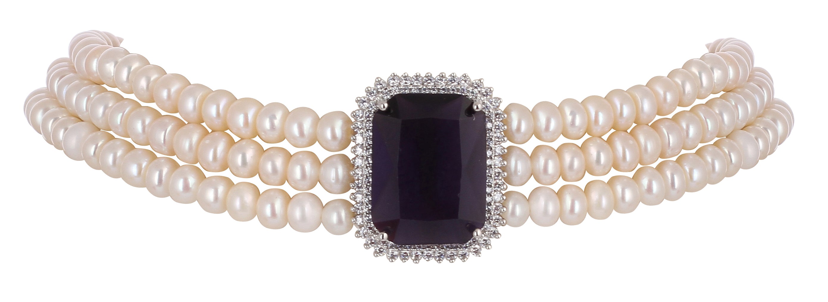 Real Natural Fresh Water Pearls Choker Set For Women With Certificate(D.No CKR107)