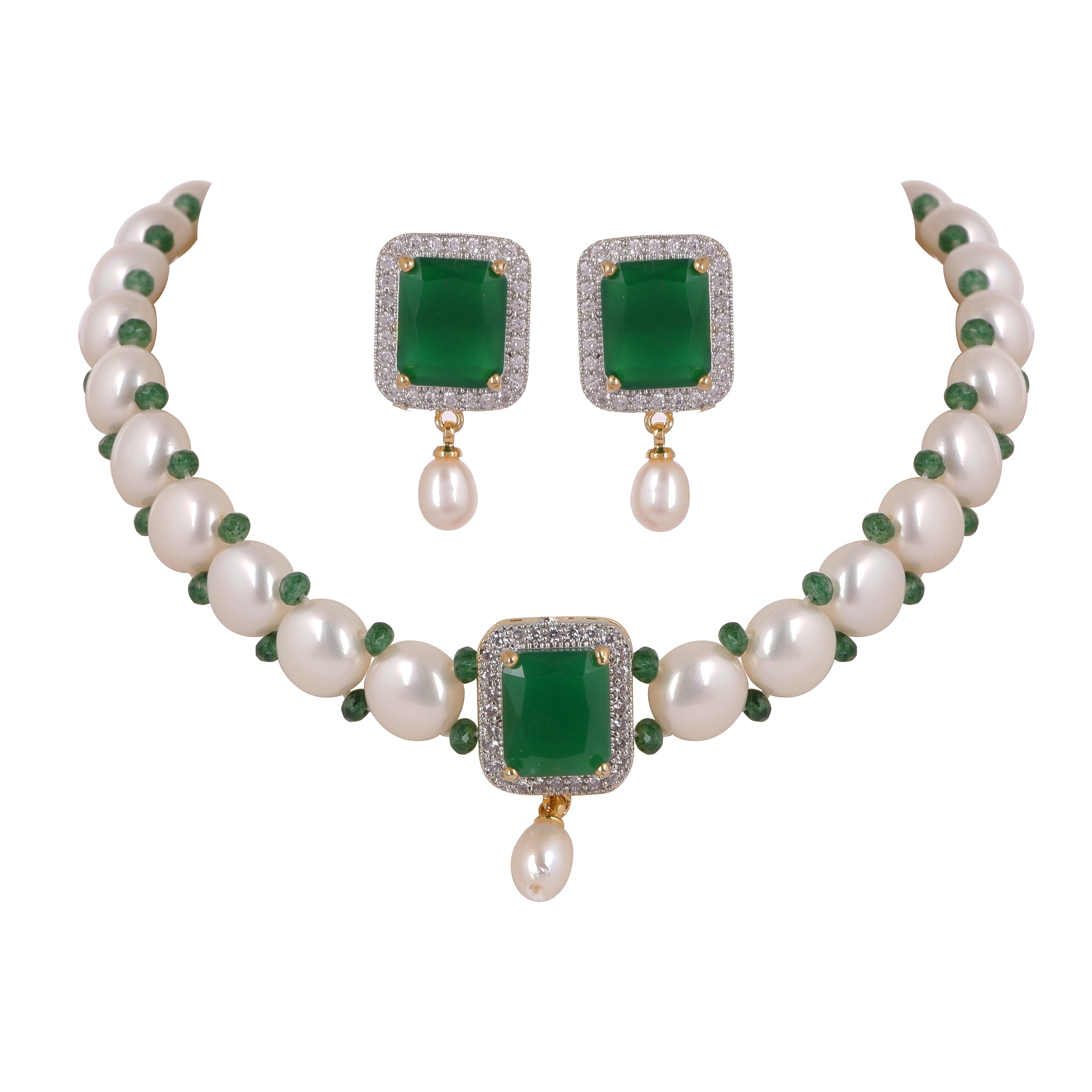 Real Natural Fresh Water Button Pearls Choker Set For Women With Certificate(D.No CKR110)