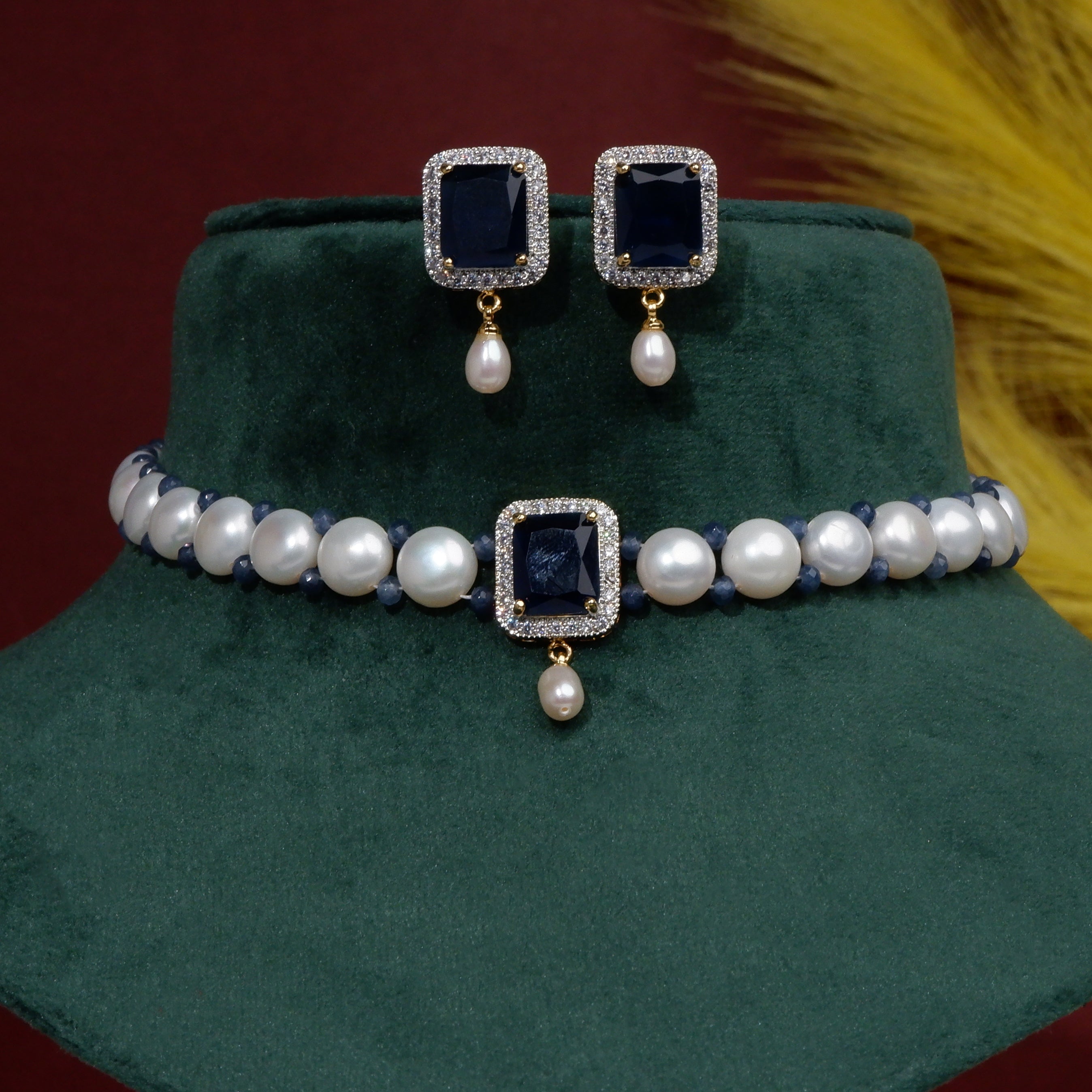 Real Natural Fresh Water Button Pearls Choker Set For Women With Certificate(D.No CKR111)