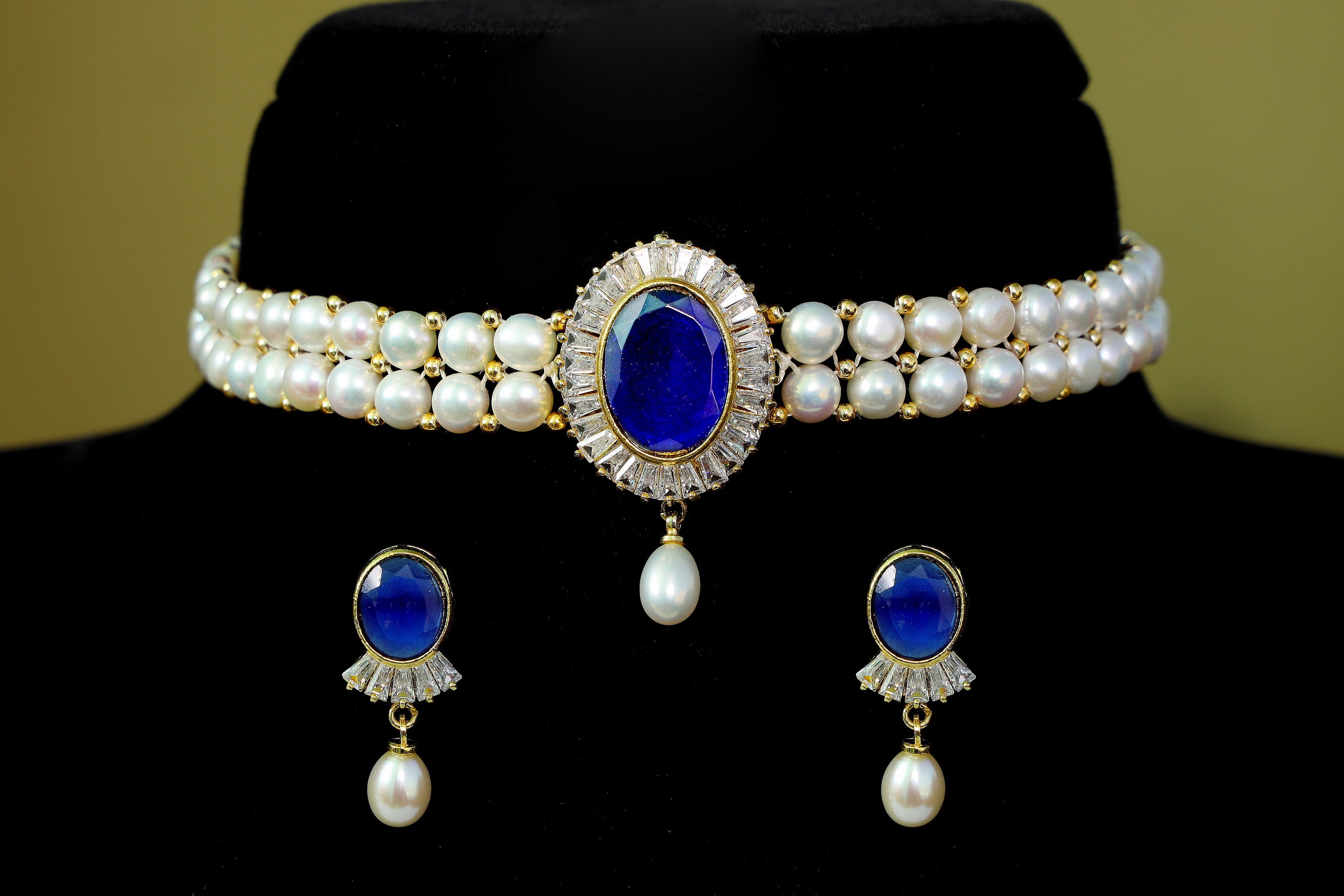 Real Natural Fresh Water Pearls Choker Set With Certificate(D.No CKR117)