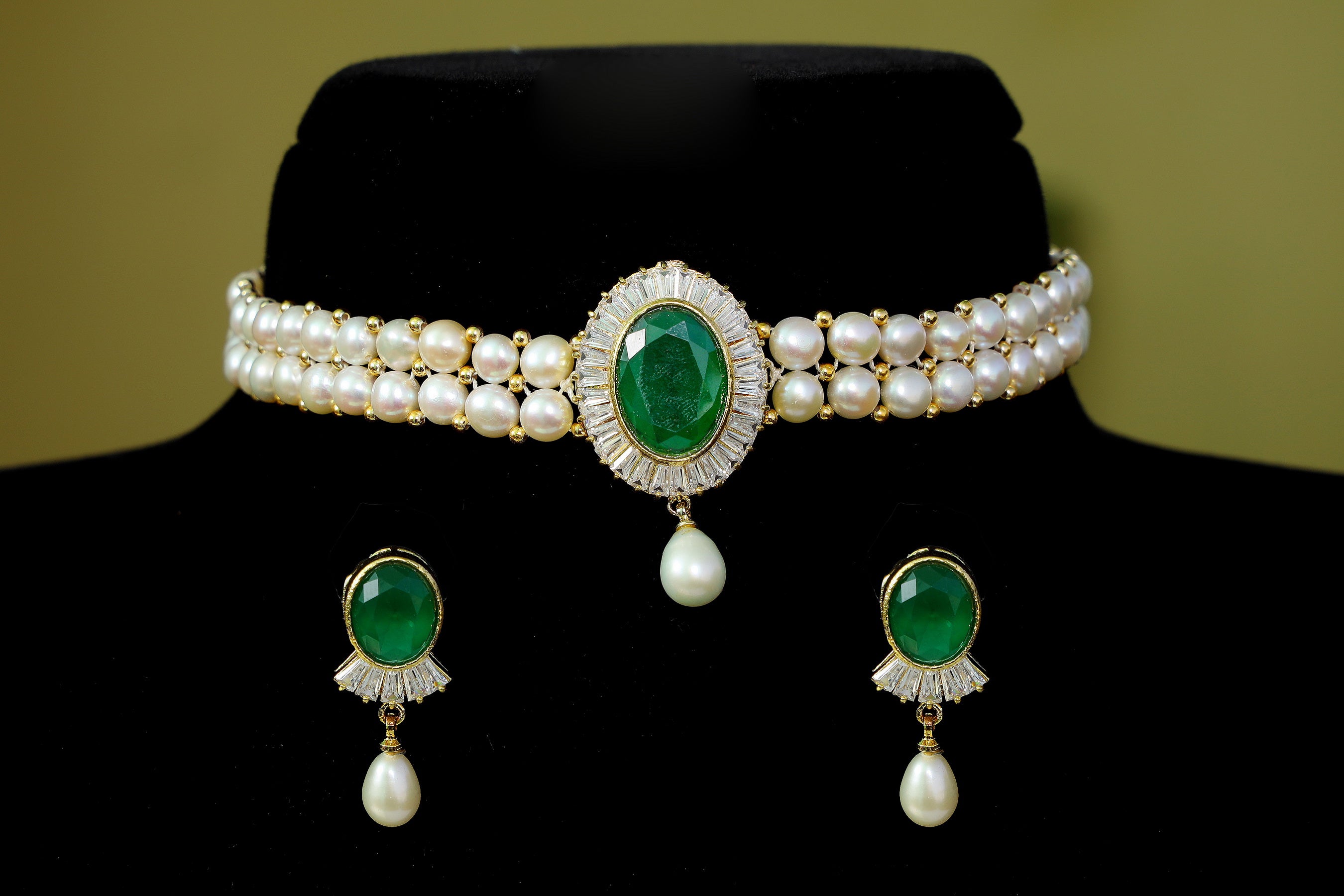 Real Natural Fresh Water Pearls Choker Set With Certificate(D.No CKR118)