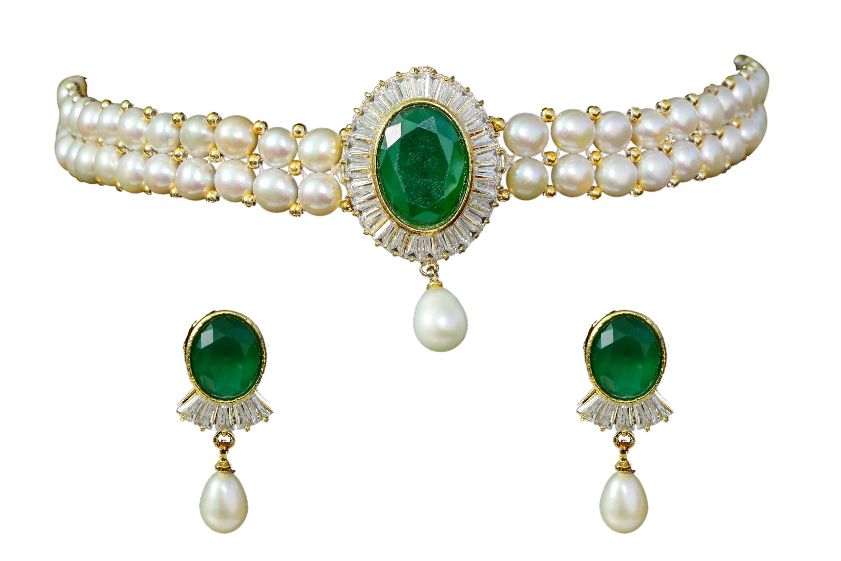 Real Natural Fresh Water Pearls Choker Set With Certificate(D.No CKR118)