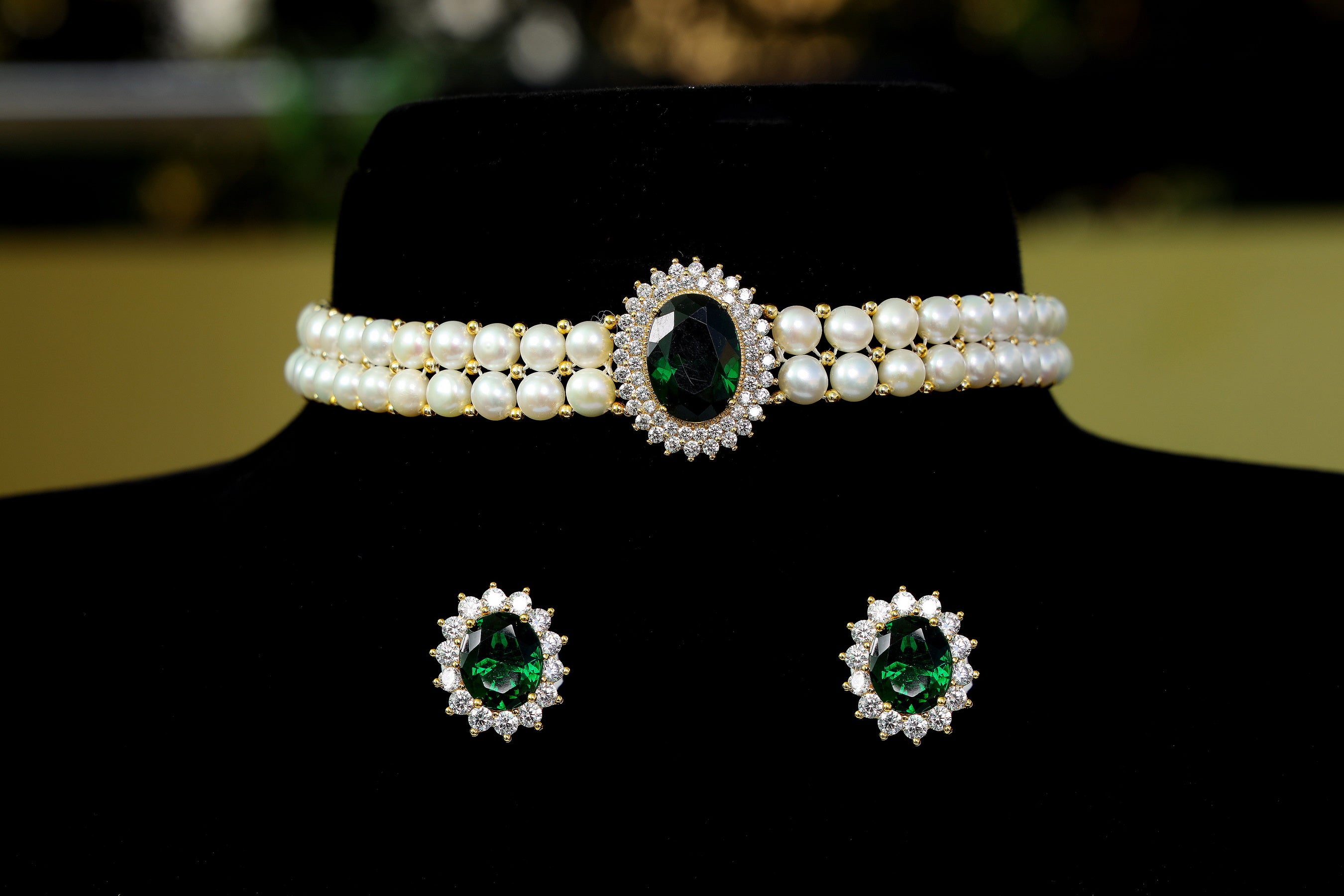 Real Natural Fresh Water Button Pearls Choker Set With Certificate(D.No CKR119)