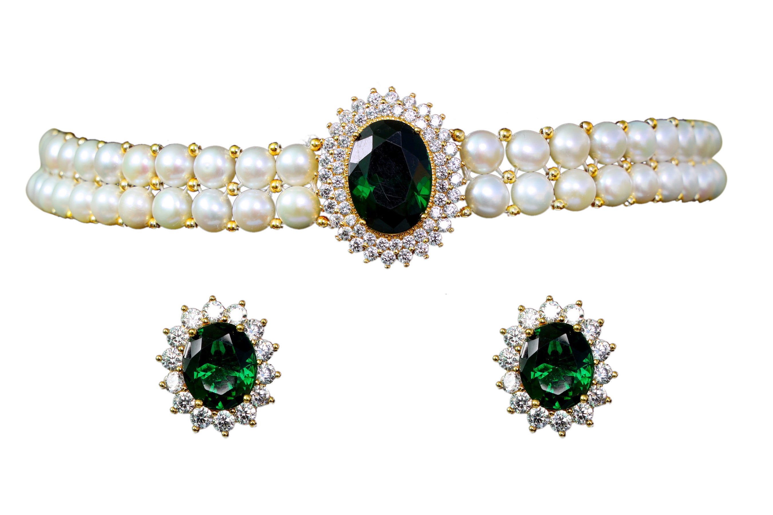 Real Natural Fresh Water Button Pearls Choker Set With Certificate(D.No CKR119)