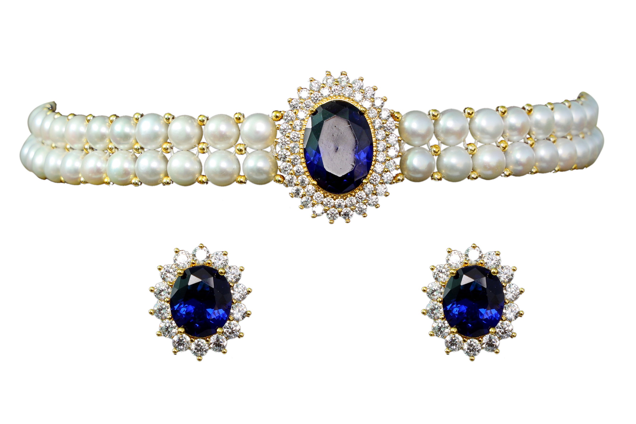 Real Natural Fresh Water Button Pearls Choker Set With Certificate(D.No CKR120)
