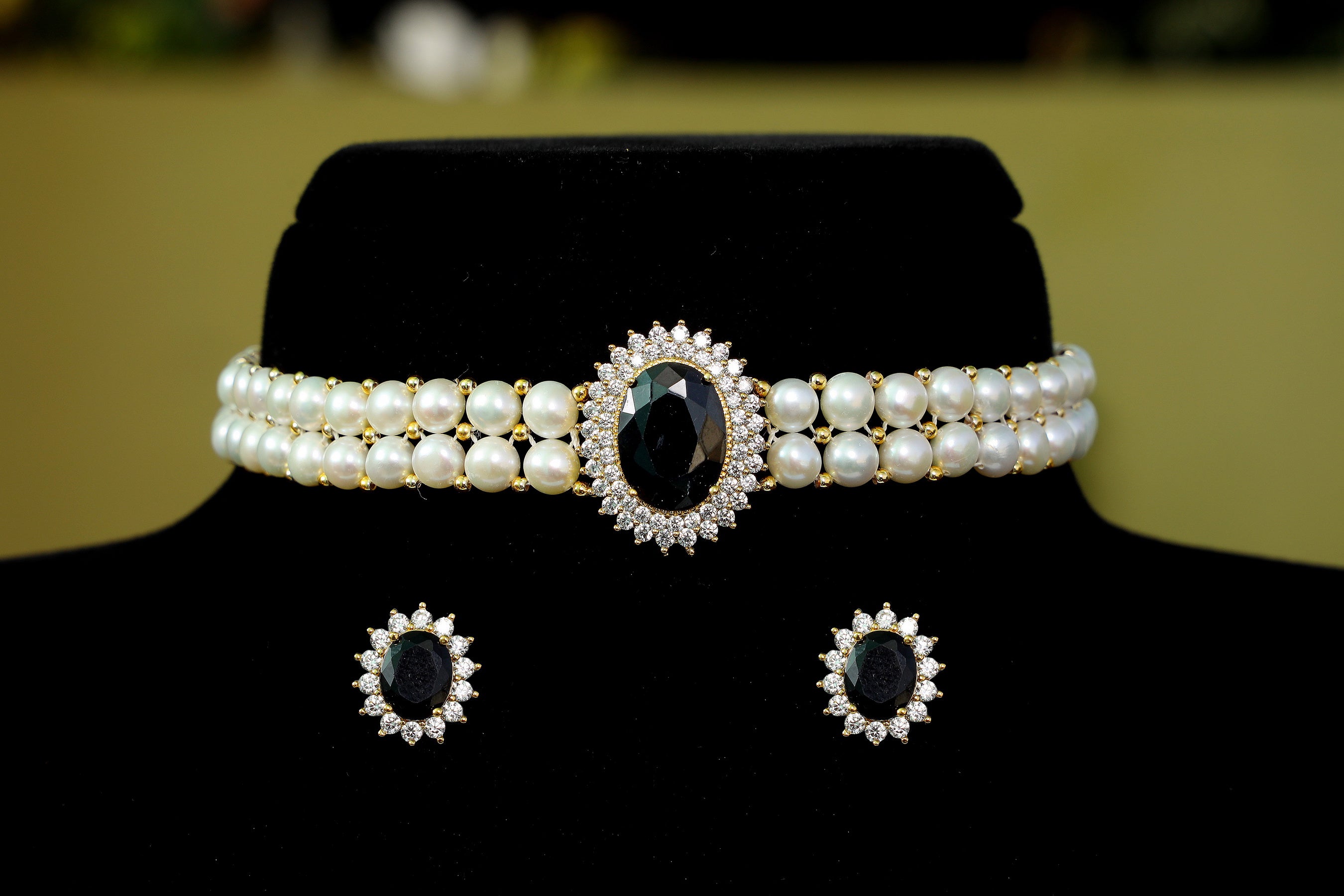 Real Natural Fresh Water Button Pearls Choker Set With Certificate(D.No CKR121)
