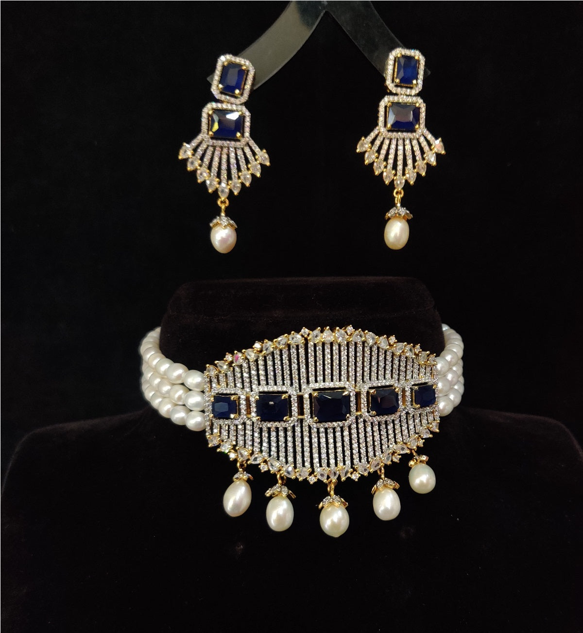 Real Natural Fresh Water Pearls Choker Set With Certificate(D.No CKR226)