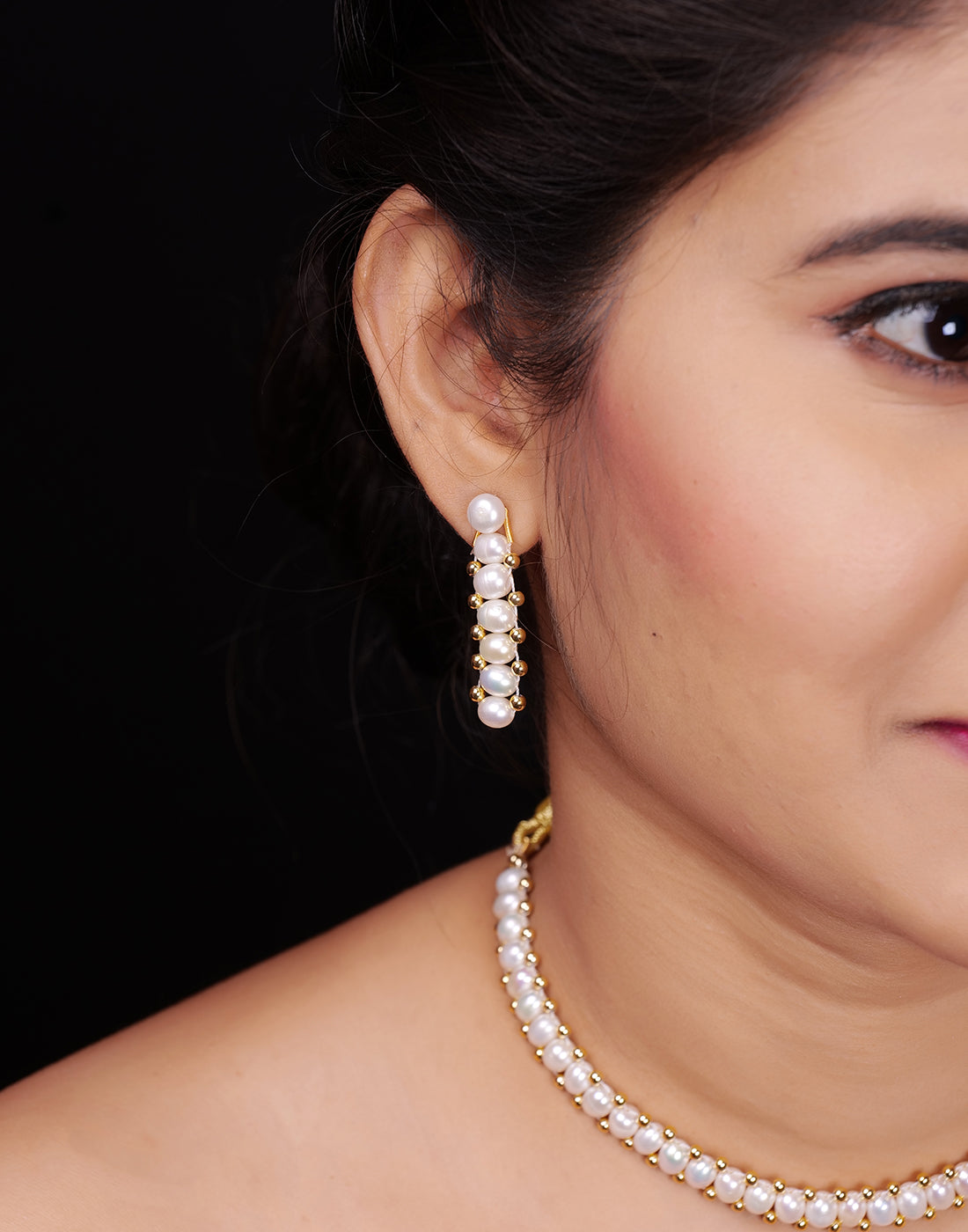 Real Natural Fresh Water Oval Pearls Choker Set With Certificate(D.No CKR265)