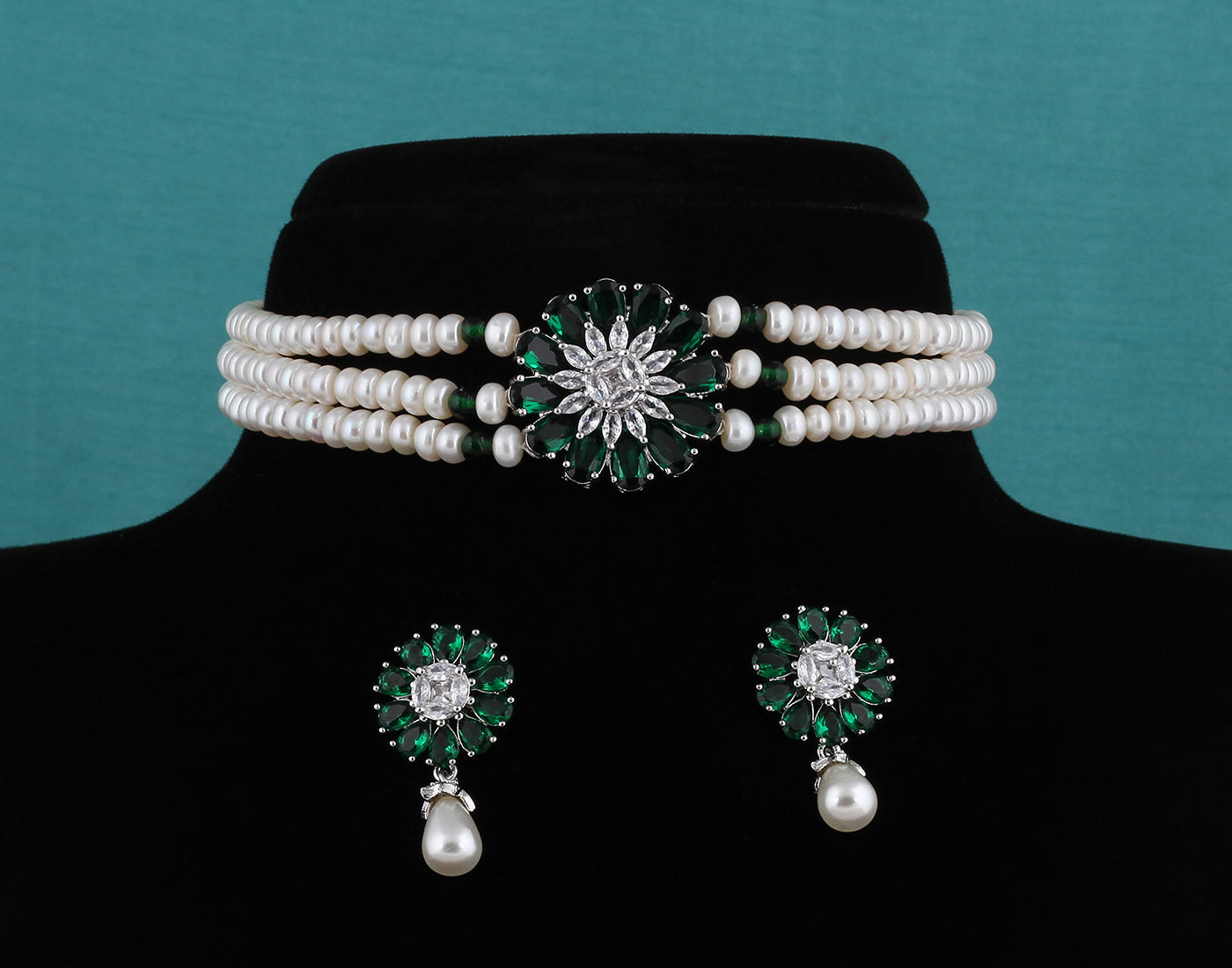 Real Natural Fresh Water Pearls Choker Set With Certificate(D.No CKR337)