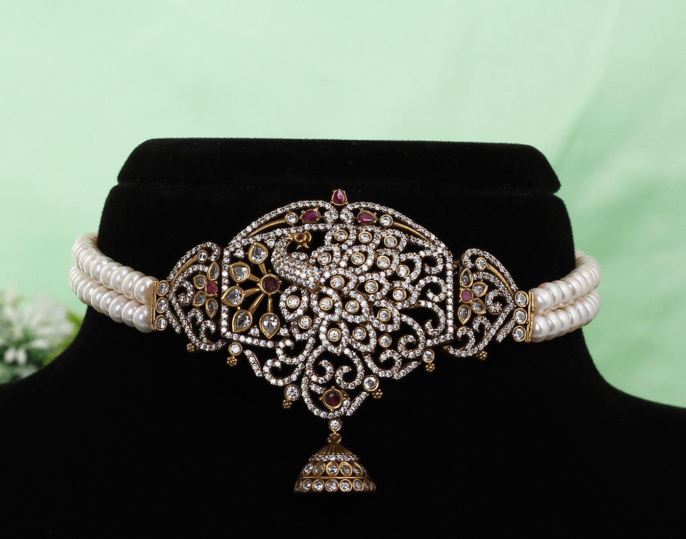 Real Natural Fresh Water Pearls Choker Set With Certificate(D.No CKR426)