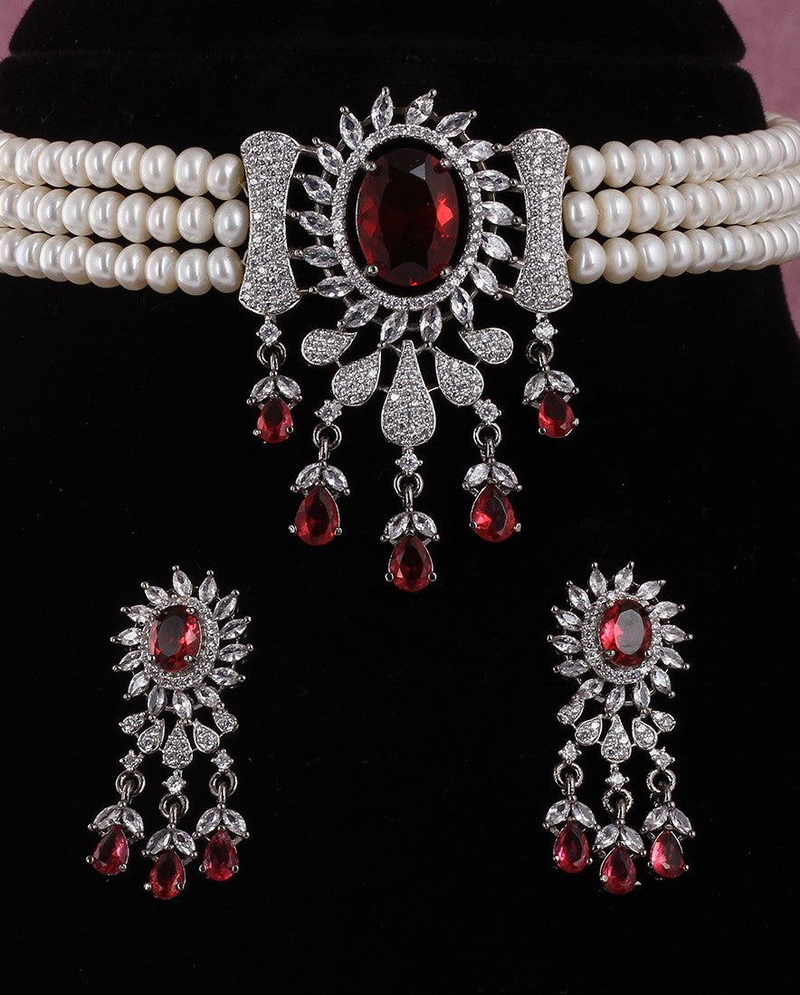 Real Natural Fresh Water Pearls Choker Set With Certificate(D.No CKR485)