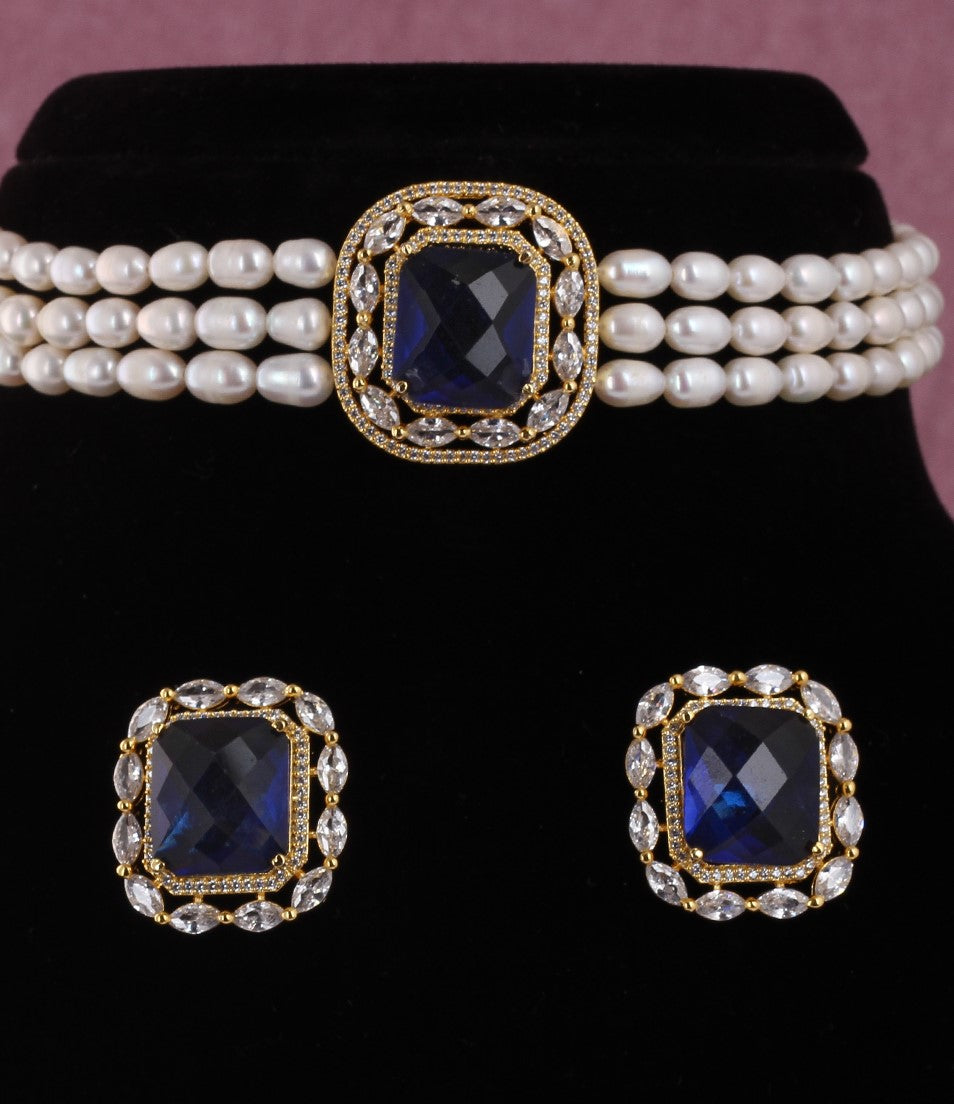 Real Natural Fresh Water Pearls Choker Set With Certificate(D.No CKR494)