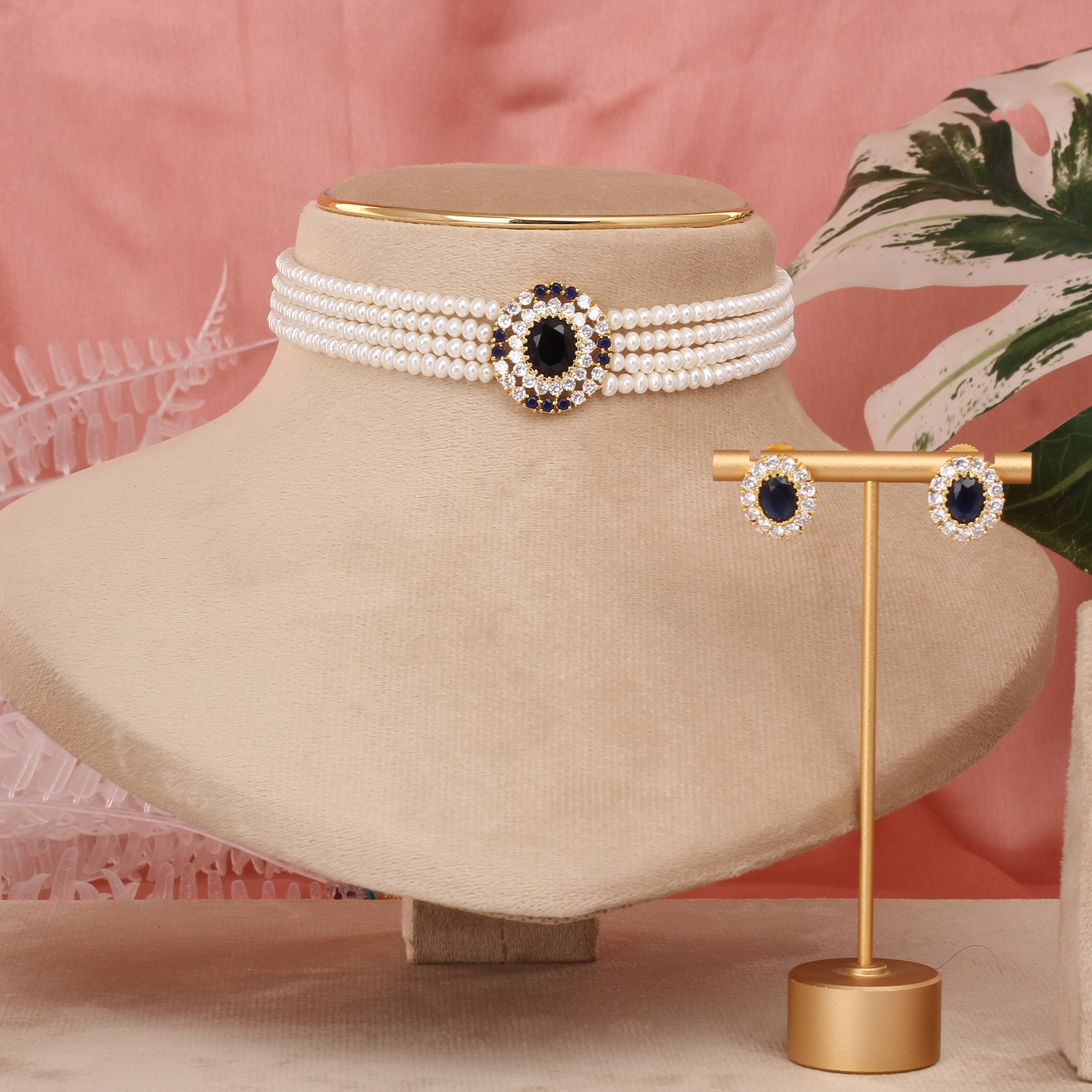 Authentic Real Natural Fresh Water Pearls Choker Set With Certificate(D.No CKR611)