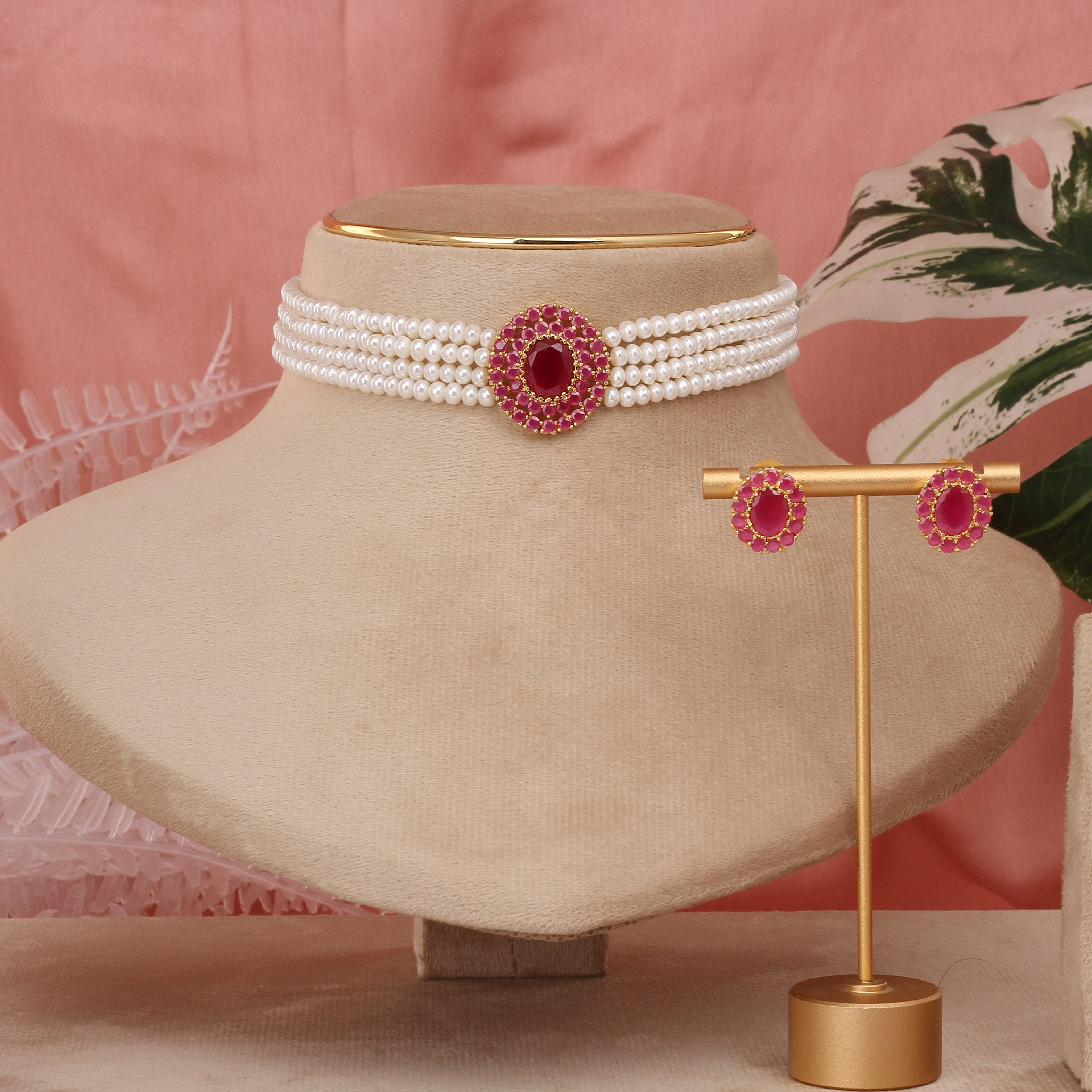 Authentic Real Natural Fresh Water Pearls Choker Set With Certificate(D.No CKR612)