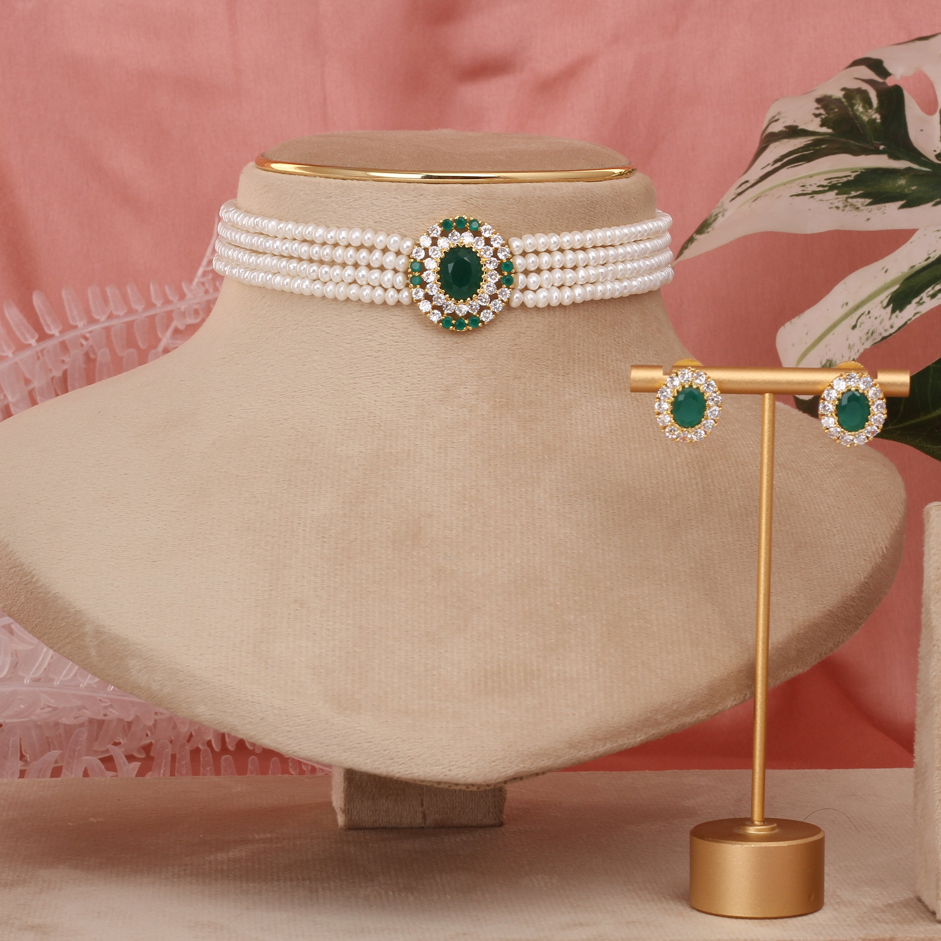 Authentic Real Natural Fresh Water Pearls Choker Set With Certificate(D.No CKR613)
