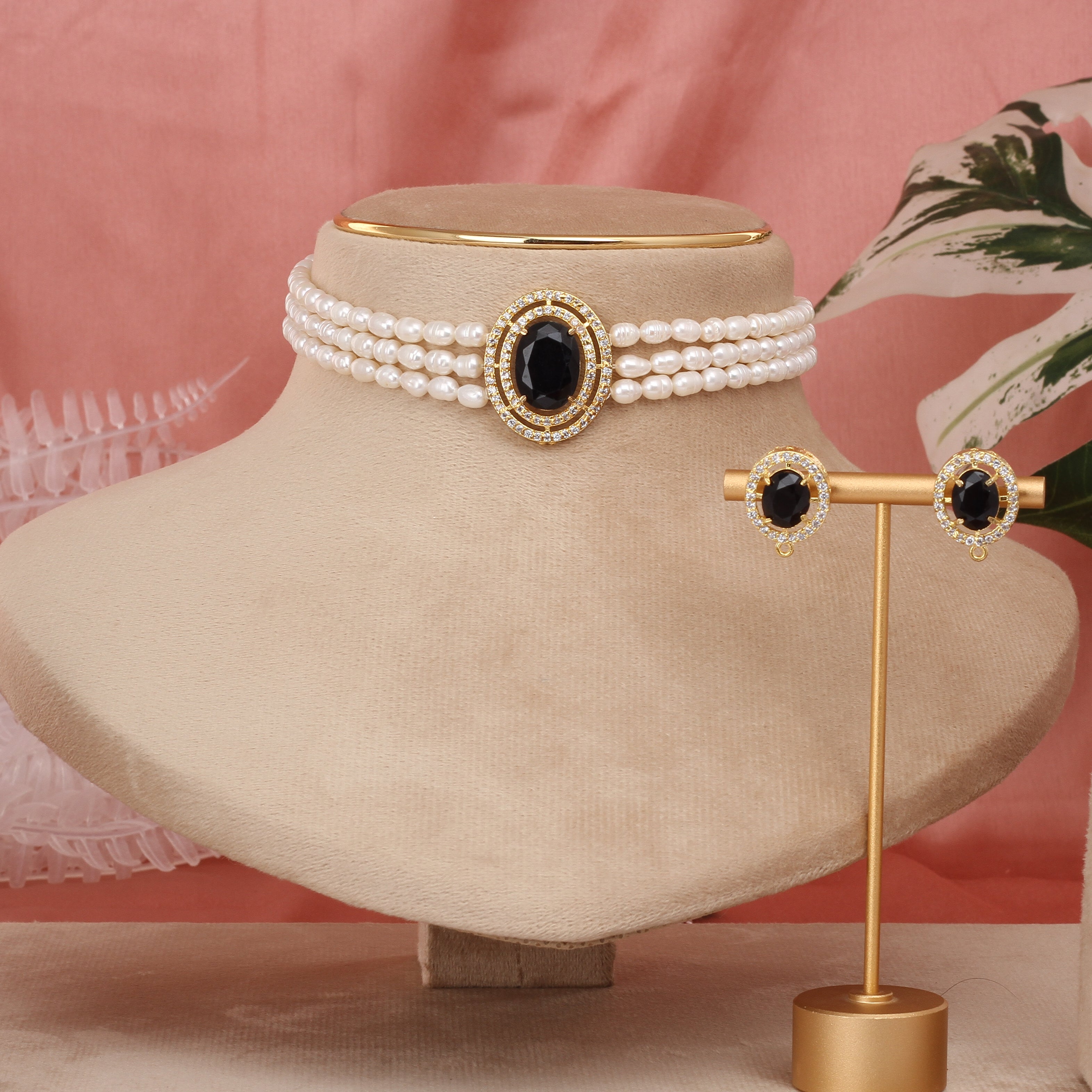 Authentic Real Natural Fresh Water Pearls Choker Set With Certificate(D.No CKR625)