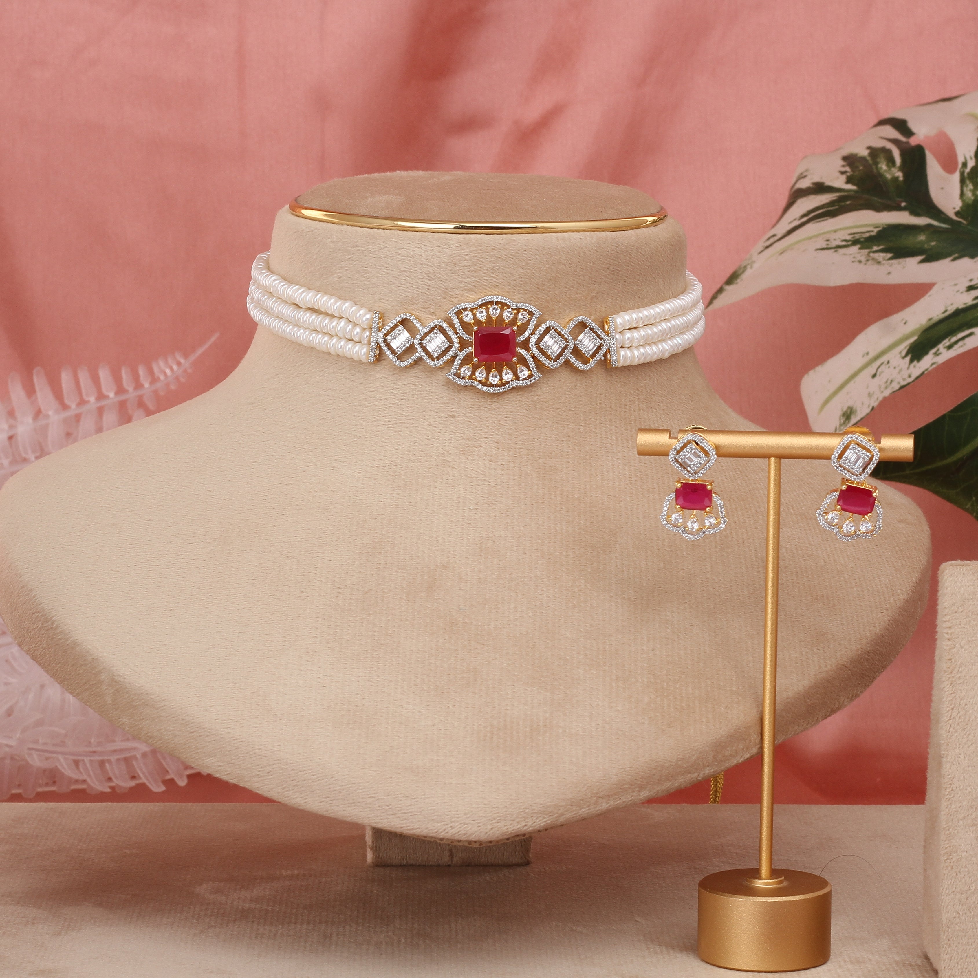 Authentic Real Natural Fresh Water Pearls Choker Set With Certificate(D.No CKR628)