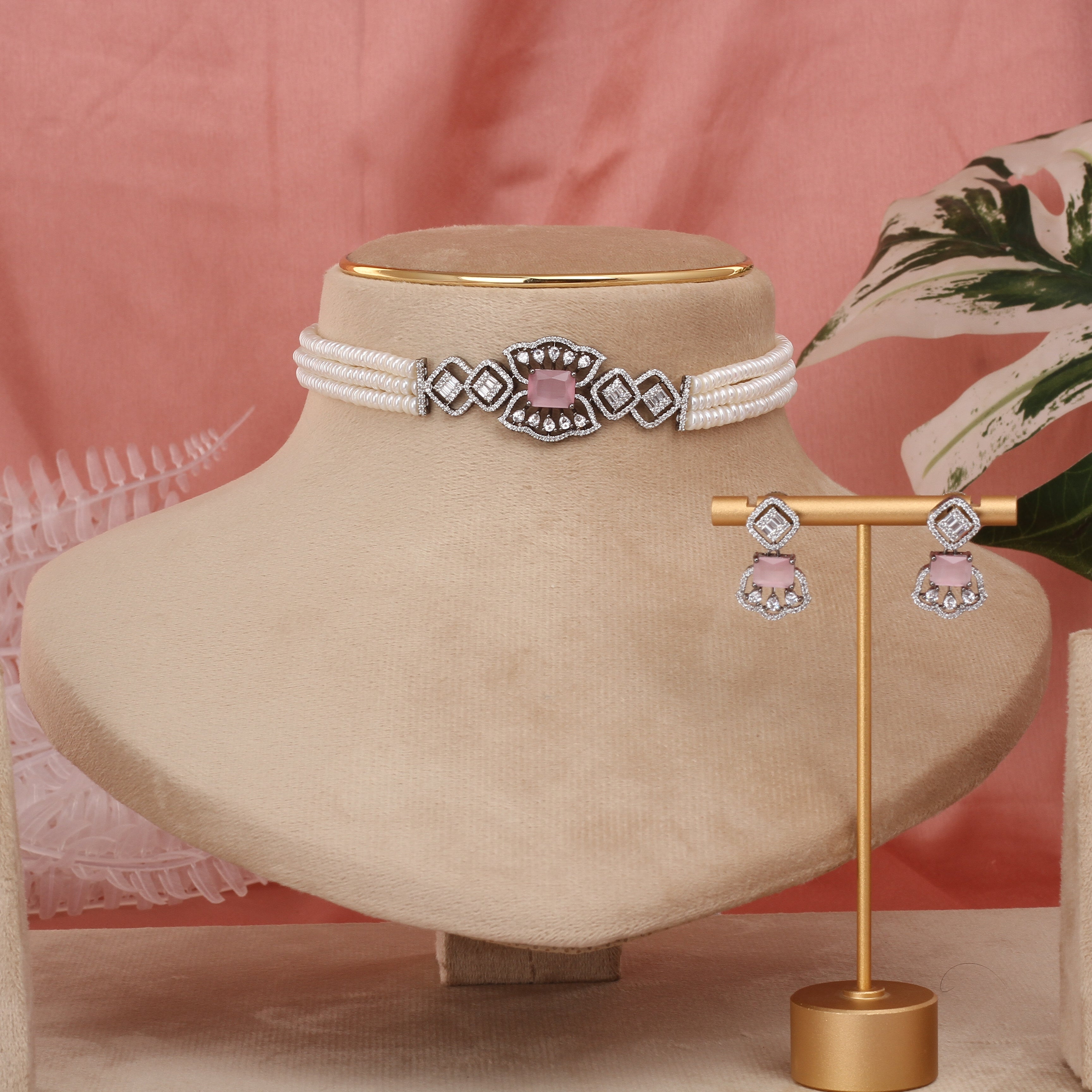 Authentic Real Natural Fresh Water Pearls Choker Set With Certificate(D.No CKR629)