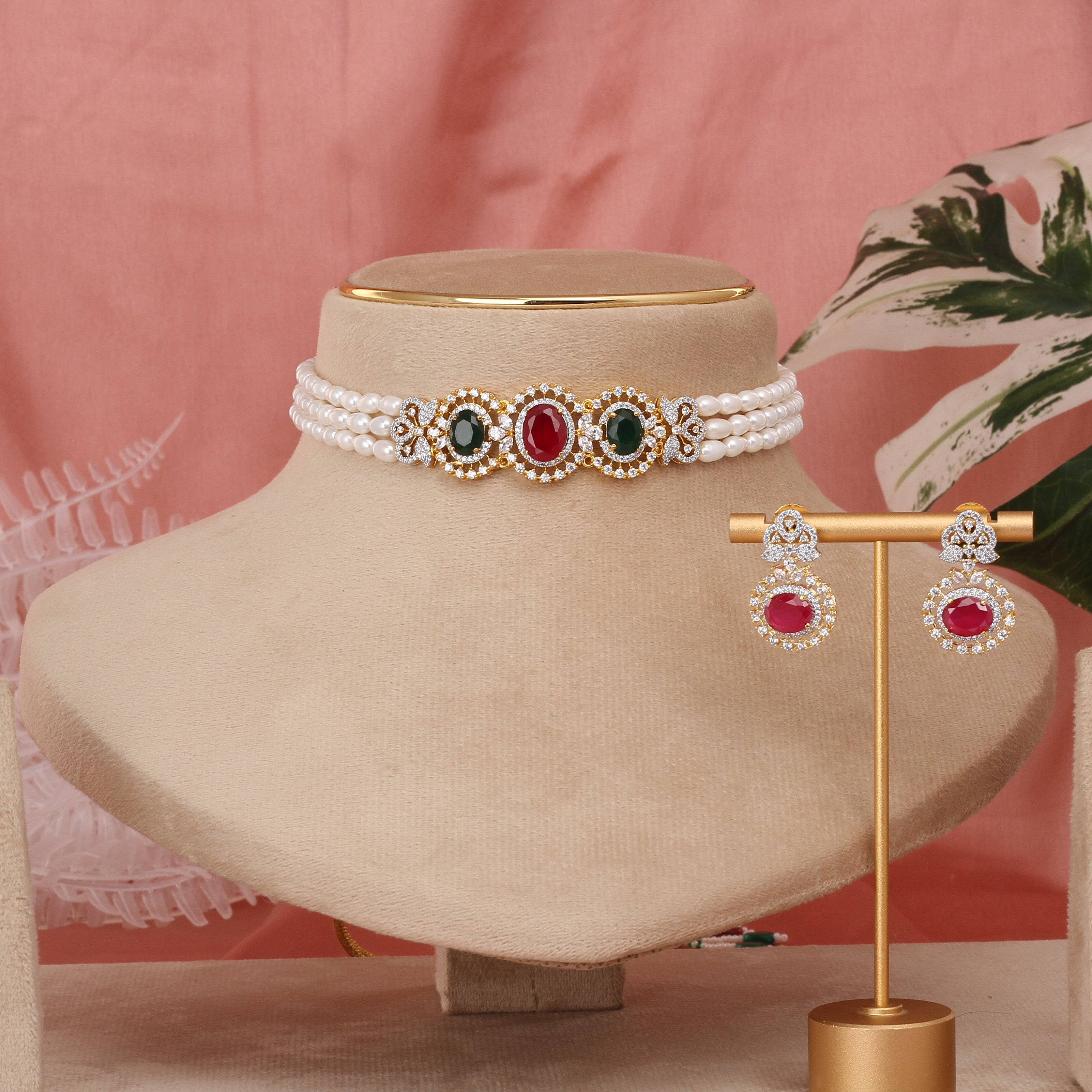 Authentic Real Natural Fresh Water Pearls Choker Set With Certificate(D.No CKR643)