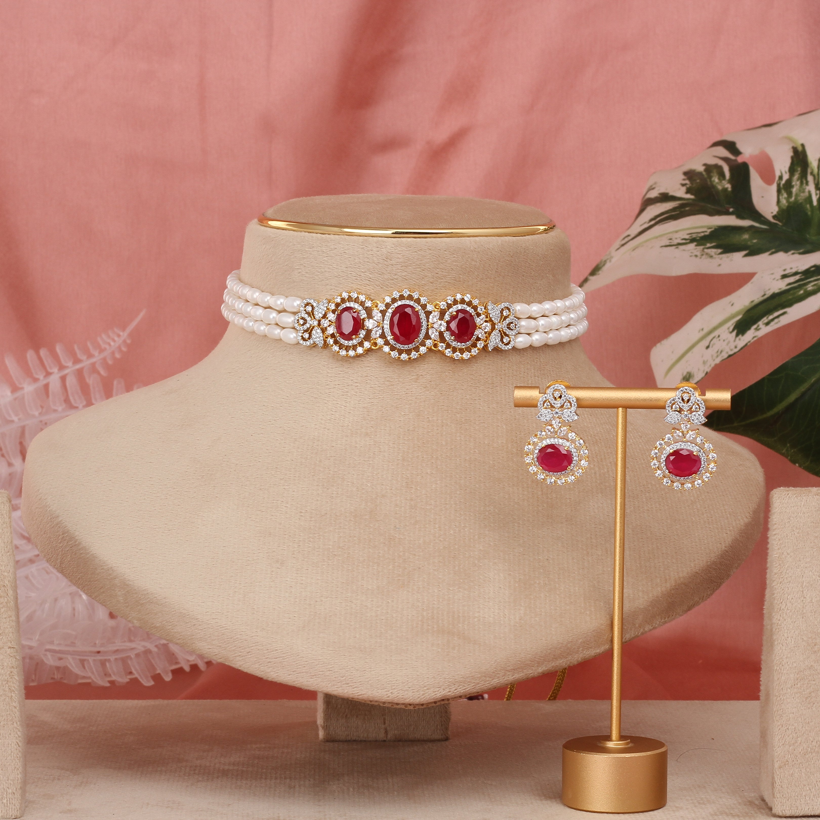 Authentic Real Natural Fresh Water Pearls Choker Set With Certificate(D.No CKR644)