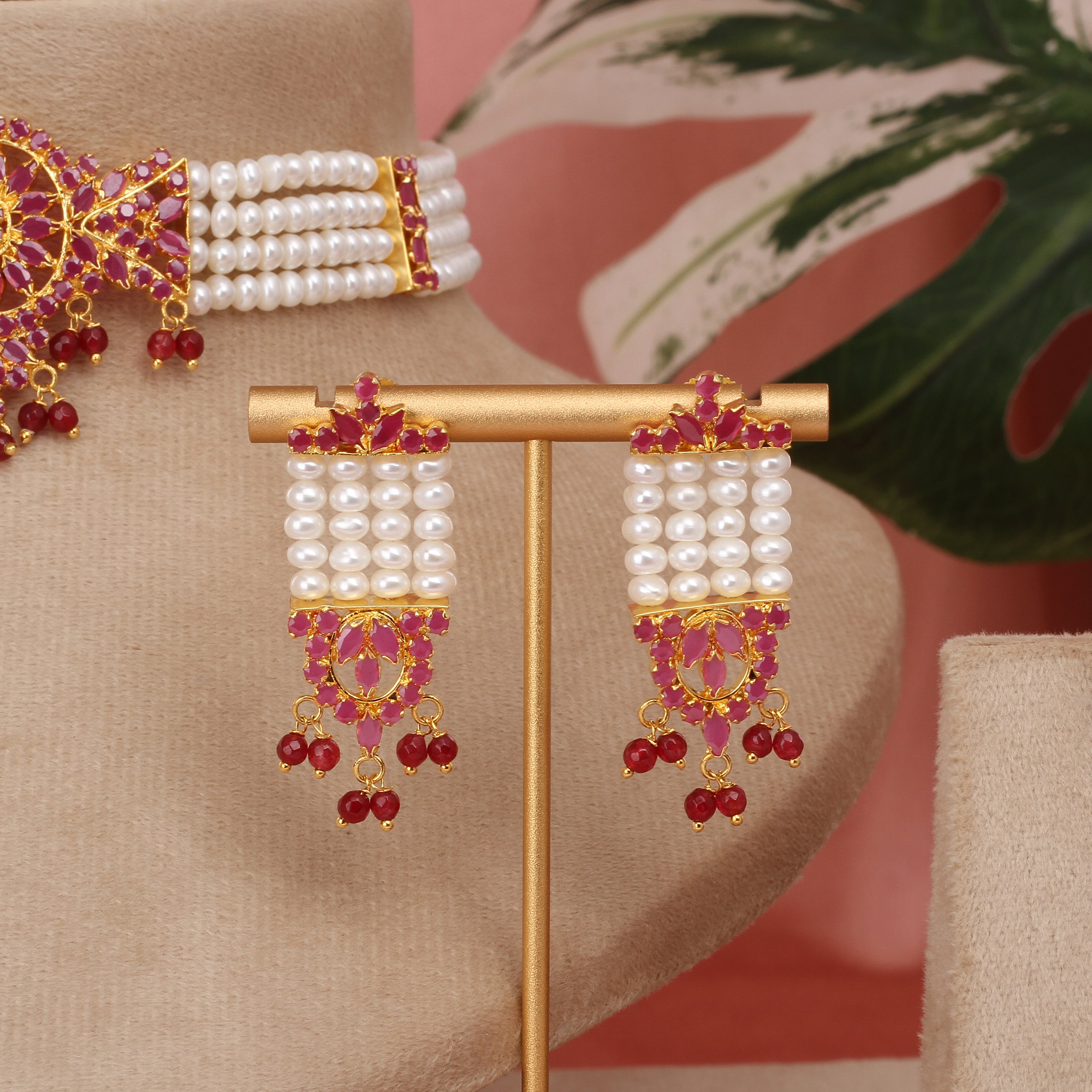 Authentic Real Natural Fresh Water Pearls Choker Set With Certificate(D.No CKR670)