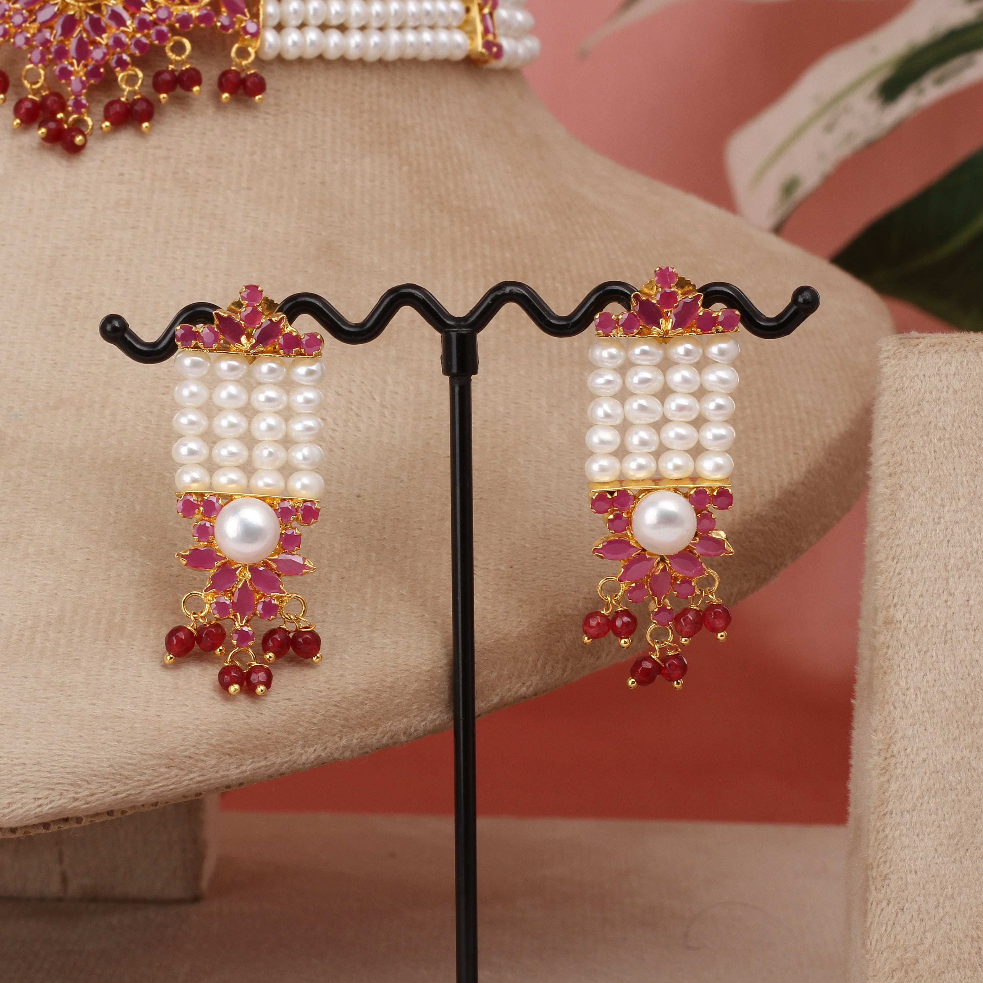 Authentic Real Natural Fresh Water Pearls Choker Set With Certificate(D.No CKR674)