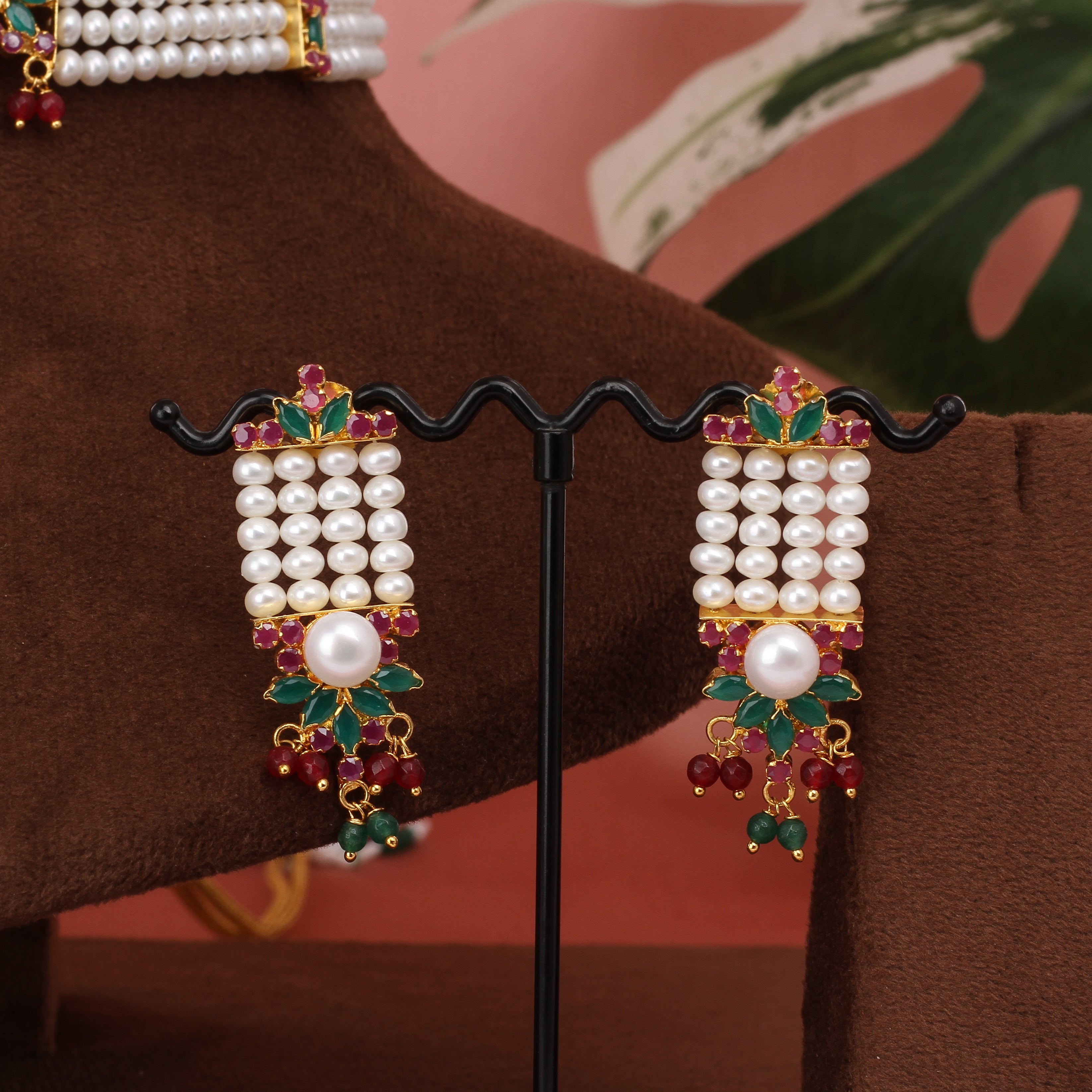 Authentic Real Natural Fresh Water Pearls Choker Set With Certificate(D.No CKR675)