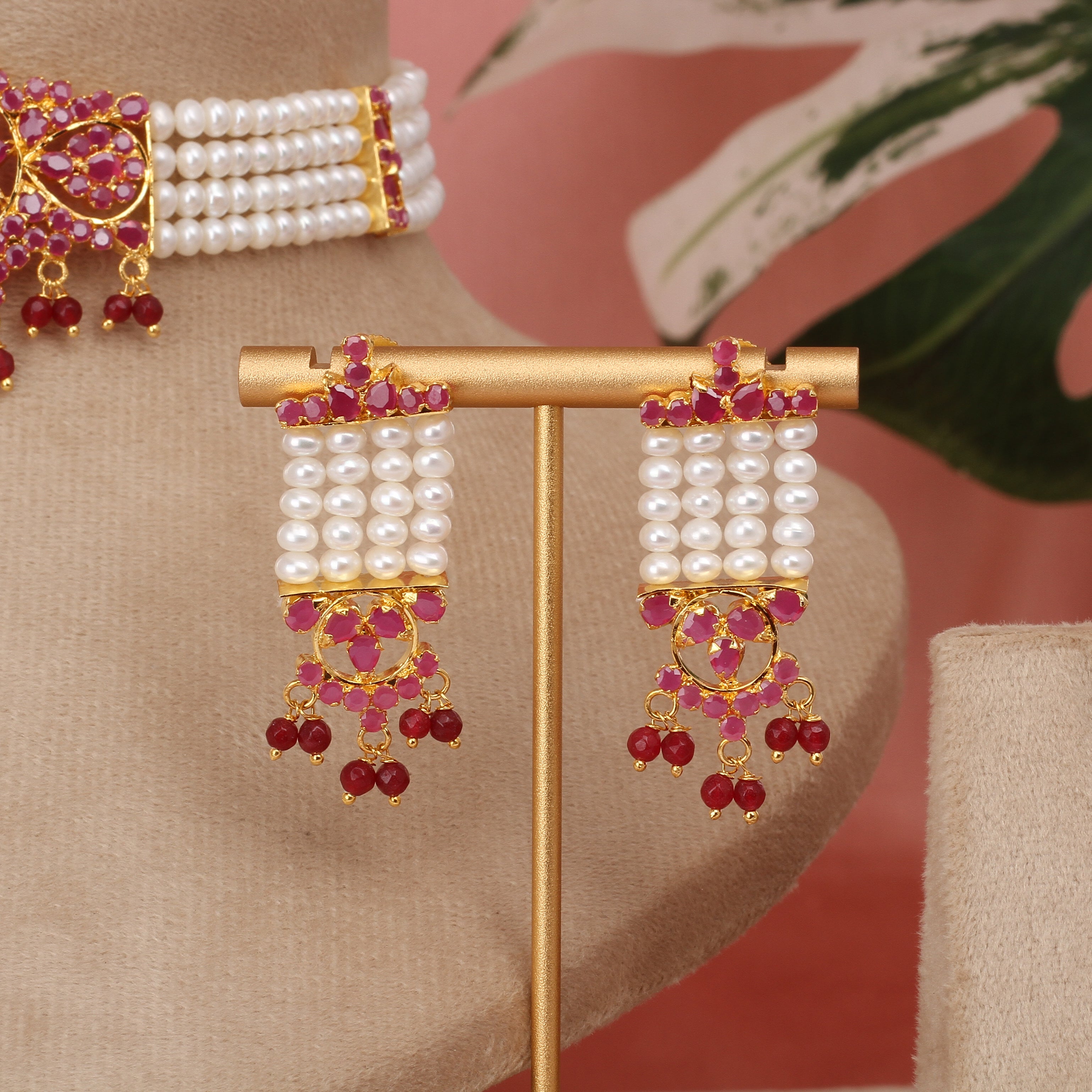 Authentic Real Natural Fresh Water Pearls Choker Set With Certificate(D.No CKR676)
