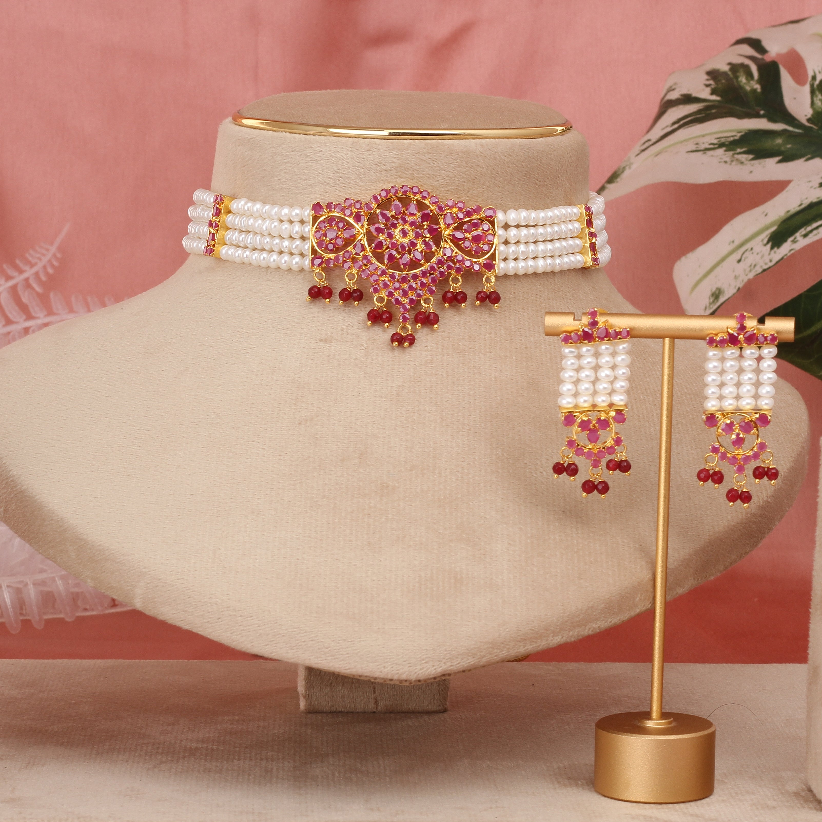 Authentic Real Natural Fresh Water Pearls Choker Set With Certificate(D.No CKR676)