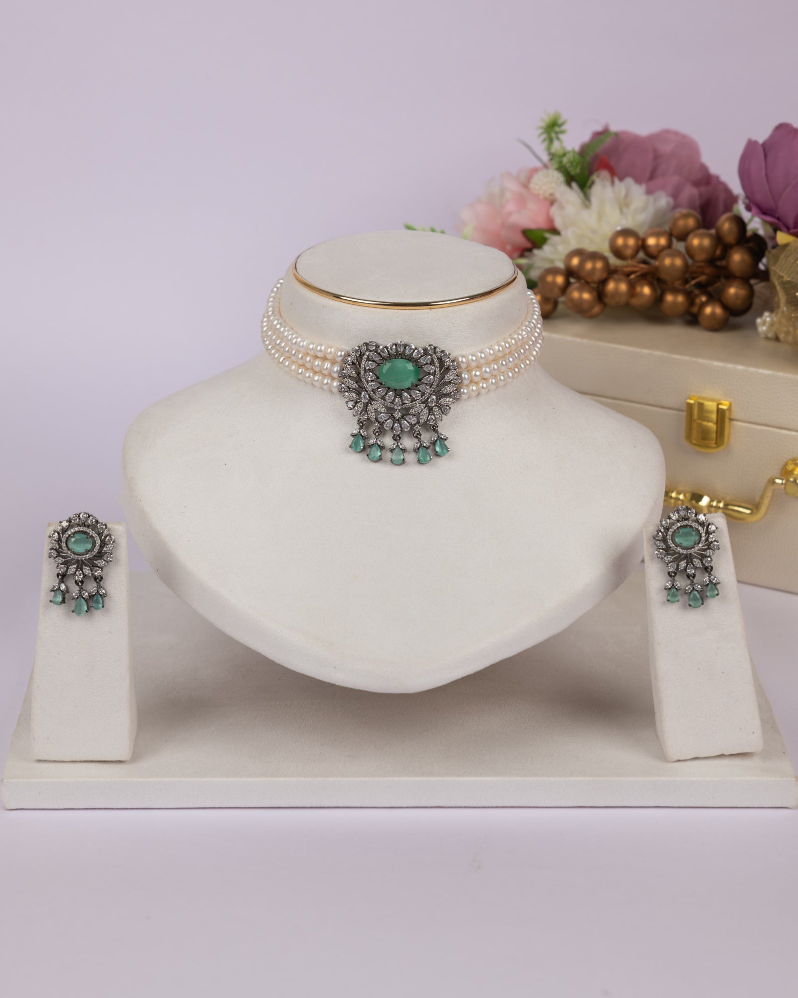 Authentic Real Natural Fresh Water Pearls Choker Set With Certificate(D.No CKR680)