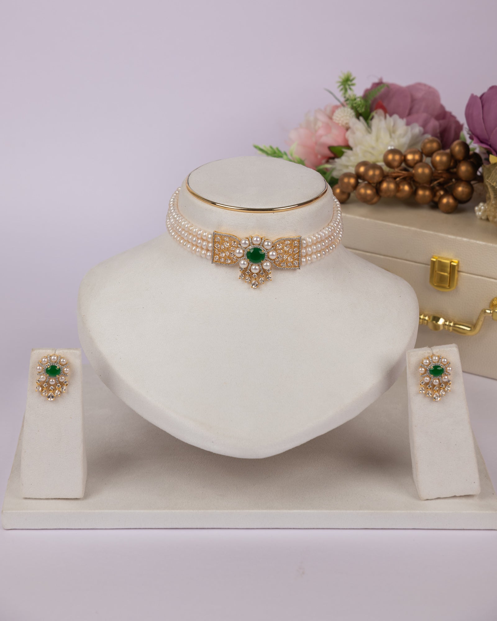 Authentic Real Natural Fresh Water Pearls Choker Set With Certificate(D.No CKR682)