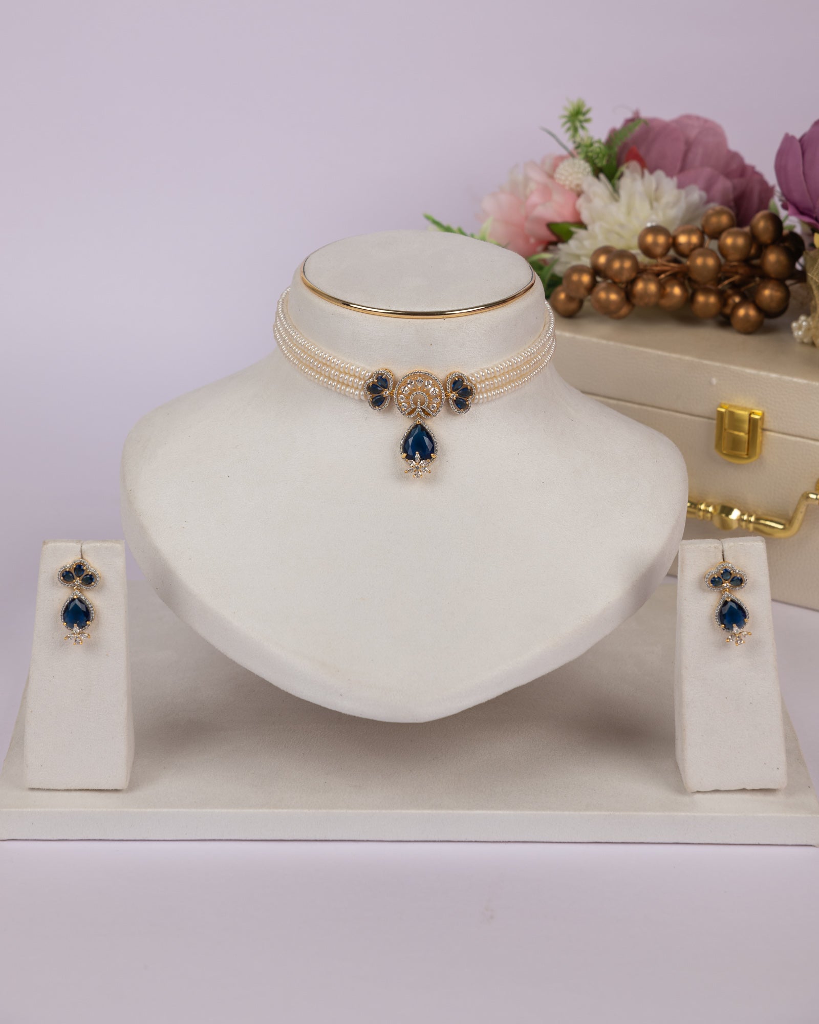 Authentic Real Natural Fresh Water Pearls Choker Set With Certificate(D.No CKR686)