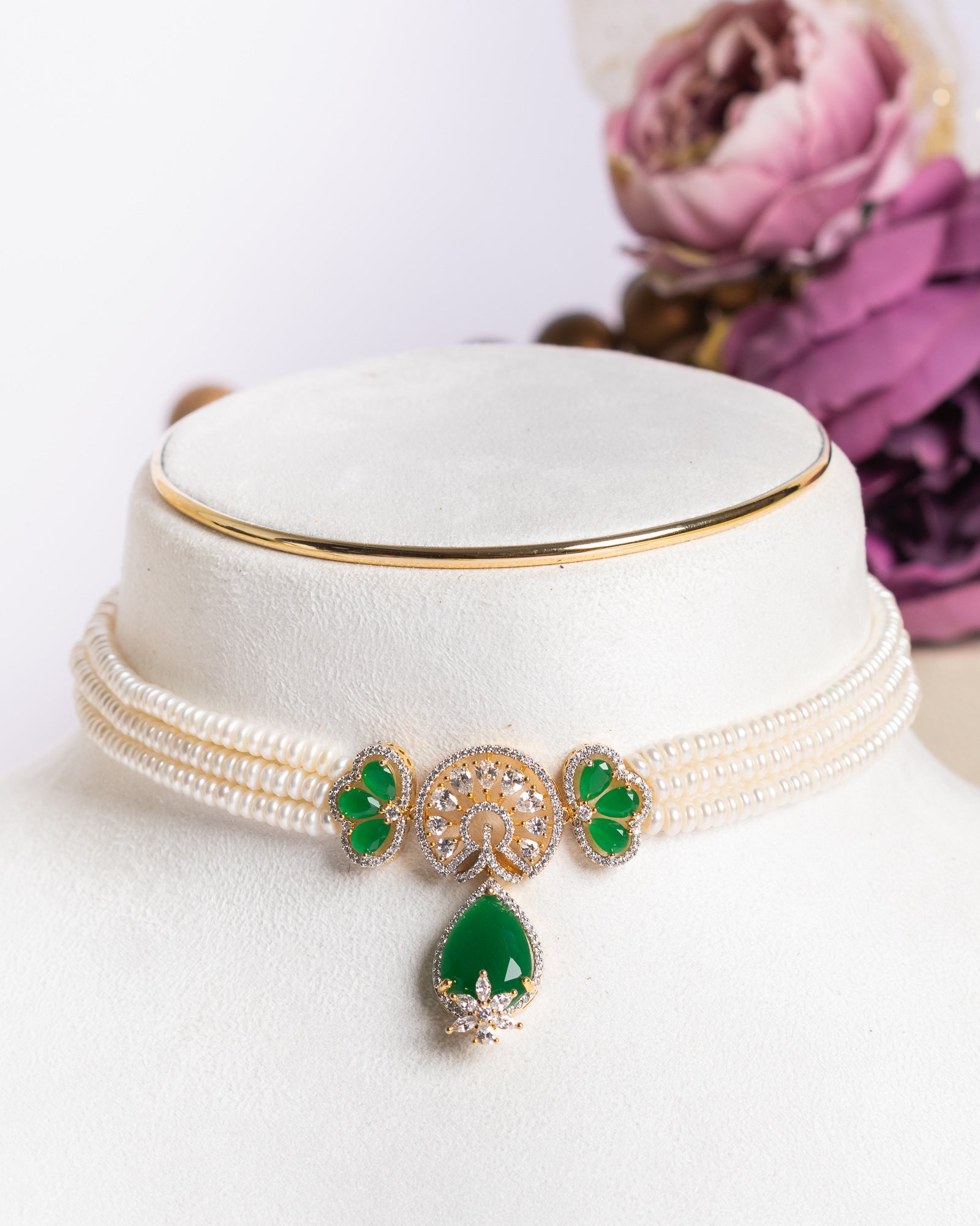 Authentic Real Natural Fresh Water Pearls Choker Set With Certificate(D.No CKR687)
