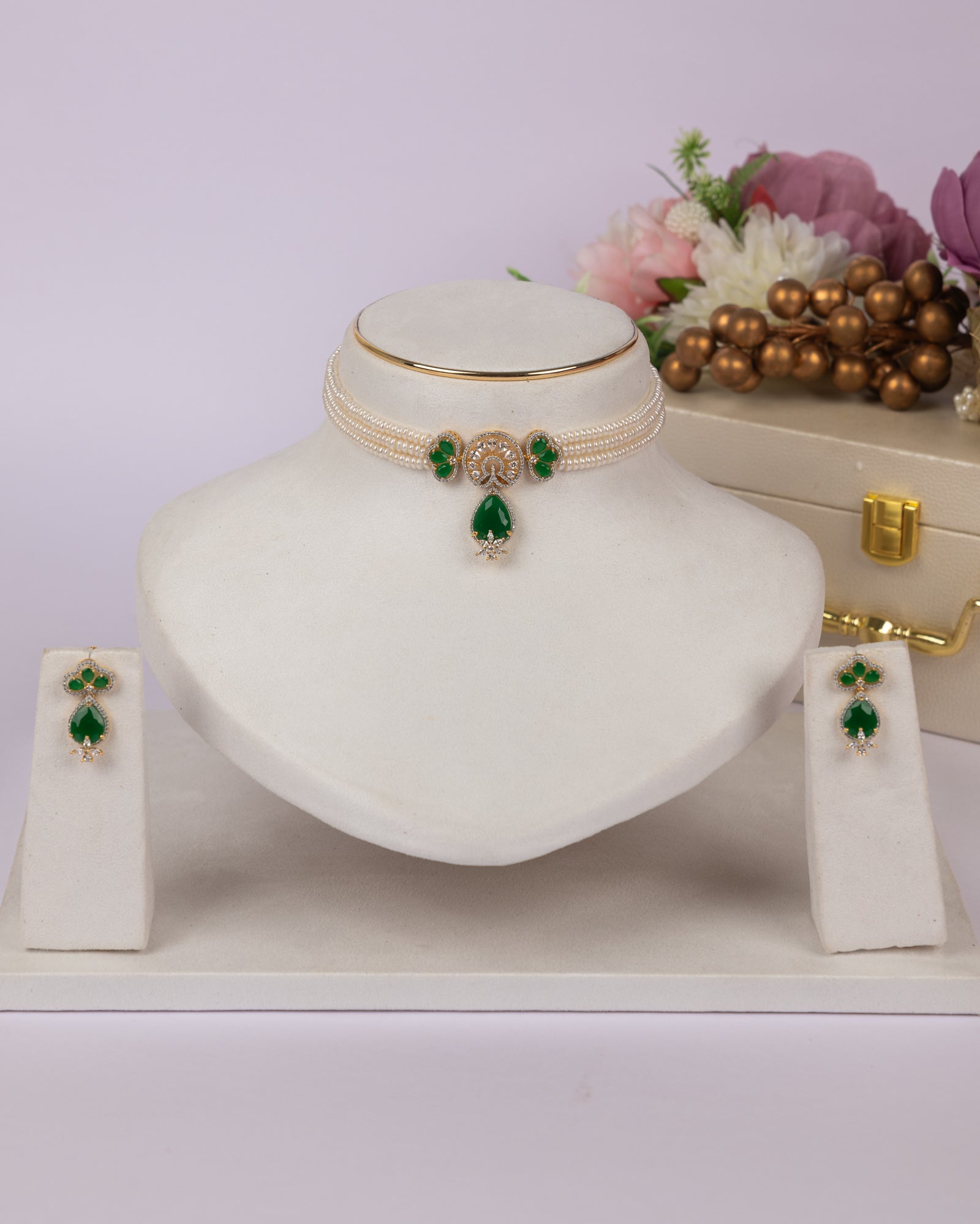 Authentic Real Natural Fresh Water Pearls Choker Set With Certificate(D.No CKR687)