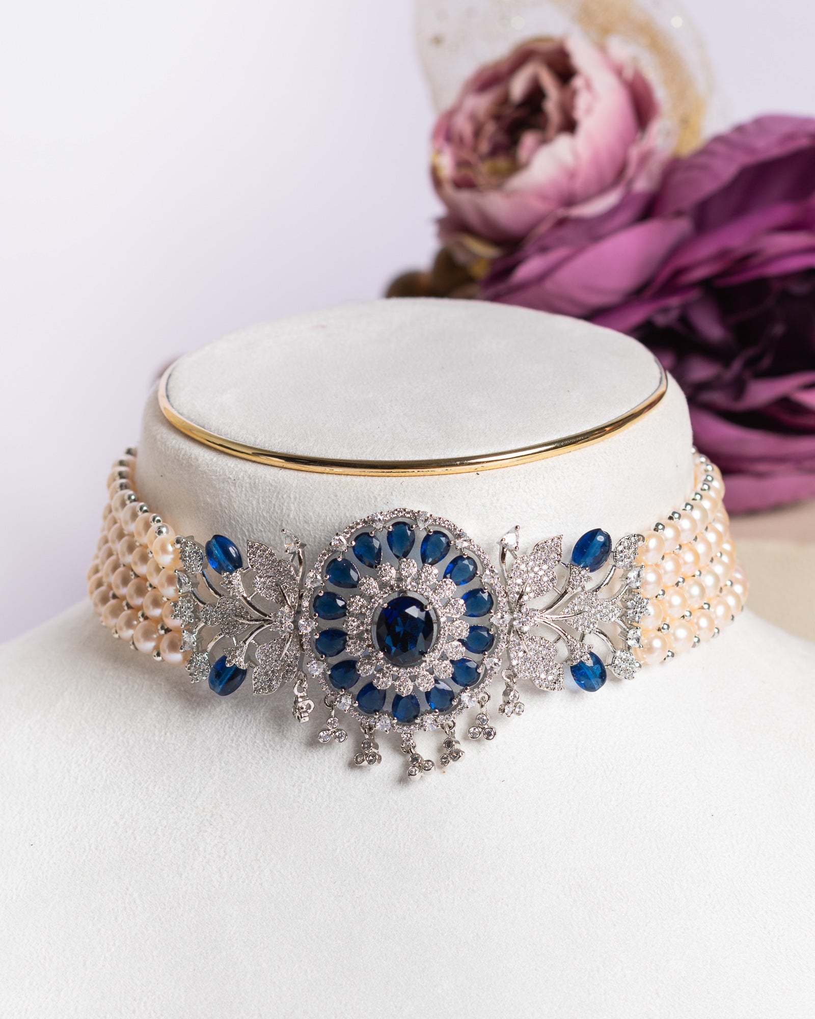 Authentic Real Natural Fresh Water Pearls Choker Set With Certificate(D.No CKR691)