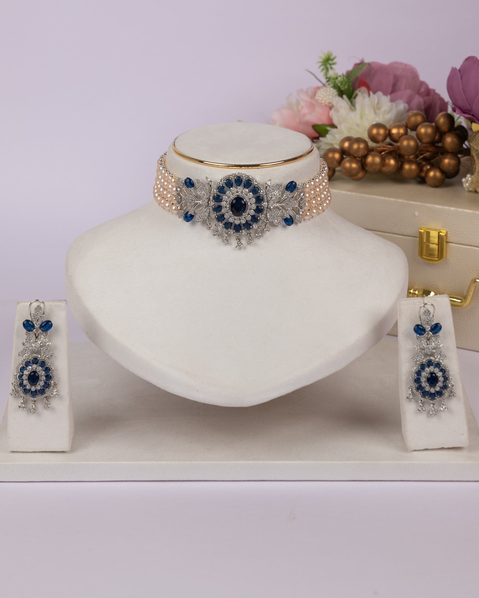 Authentic Real Natural Fresh Water Pearls Choker Set With Certificate(D.No CKR691)