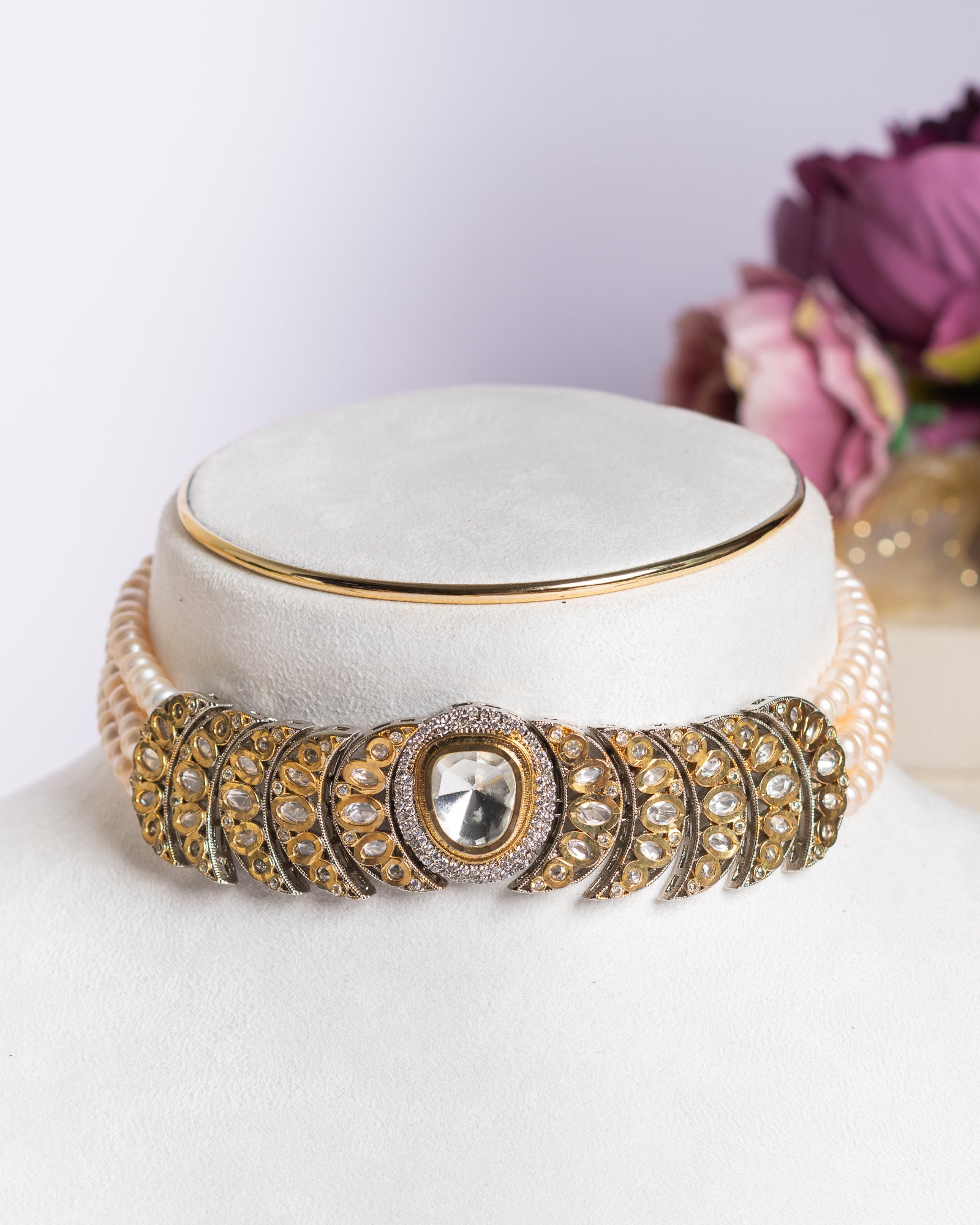 Authentic Real Natural Fresh Water Pearls Choker Set With Certificate(D.No CKR693)