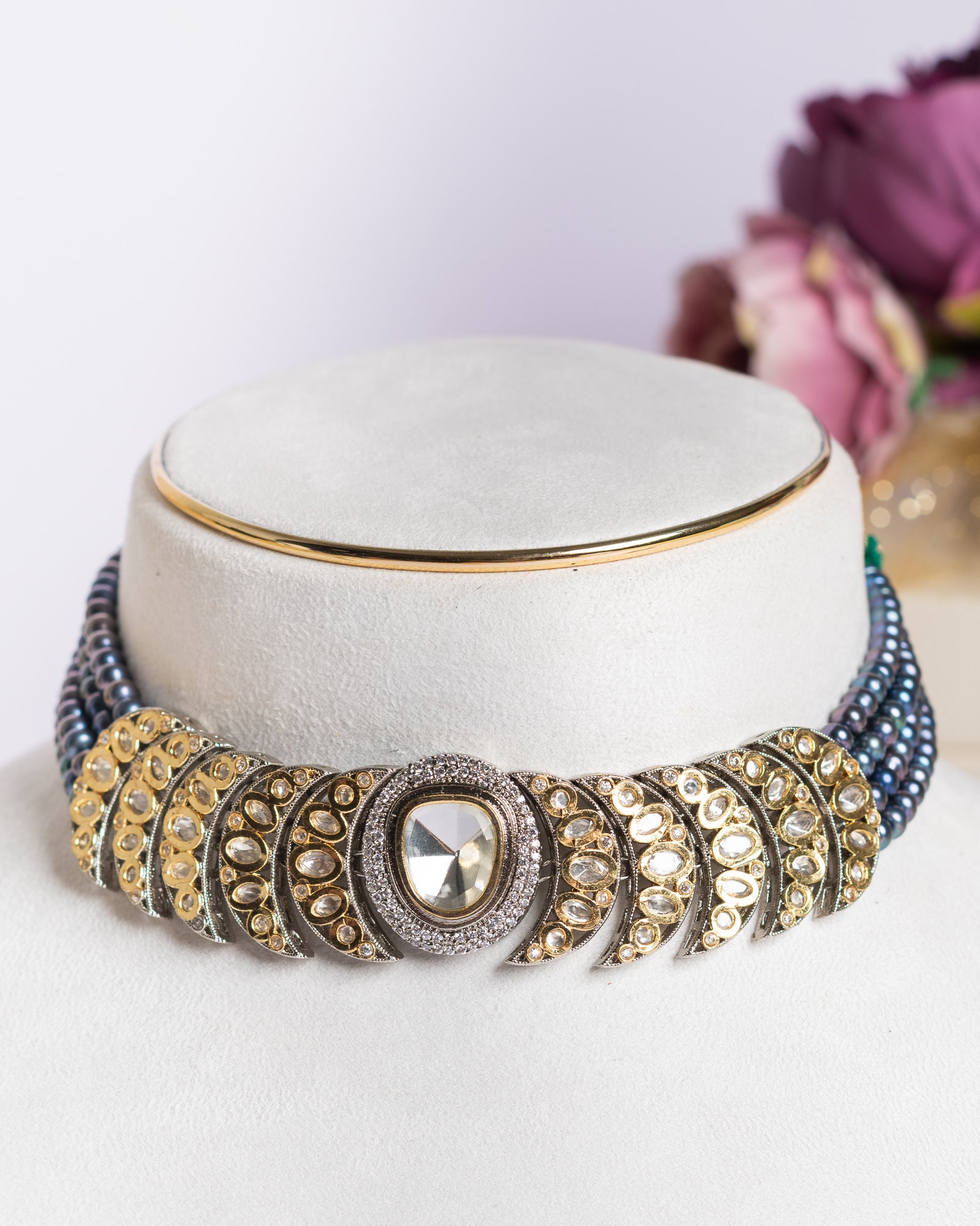Authentic Real Natural Fresh Water Pearls Choker Set With Certificate(D.No CKR695)
