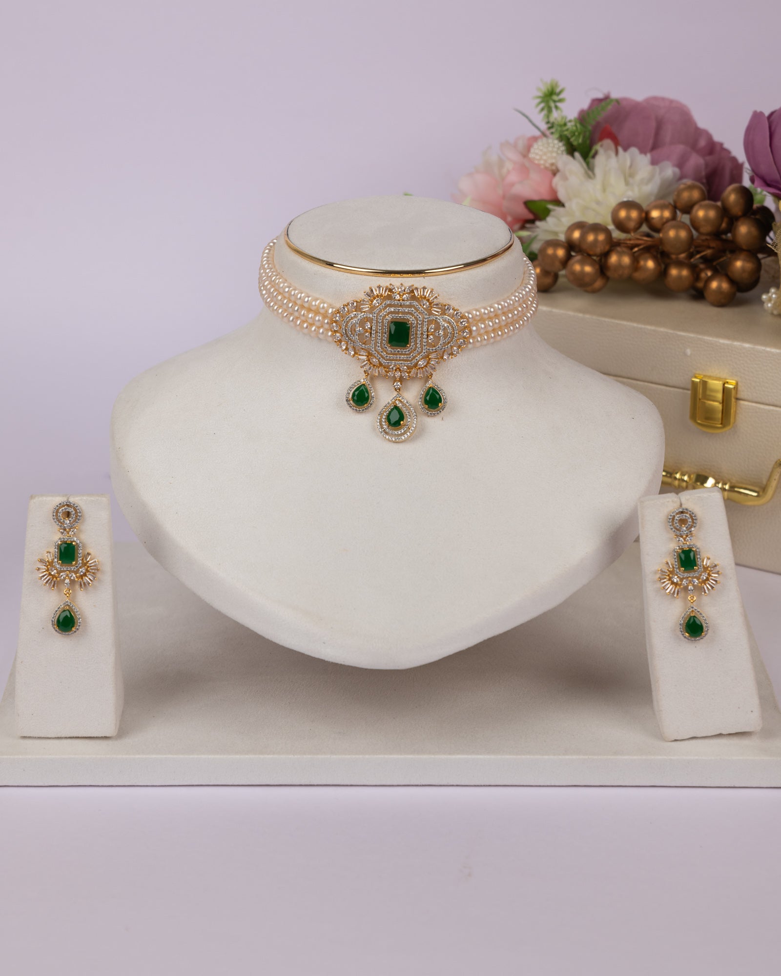 Authentic Real Natural Fresh Water Pearls Choker Set With Certificate(D.No CKR697)