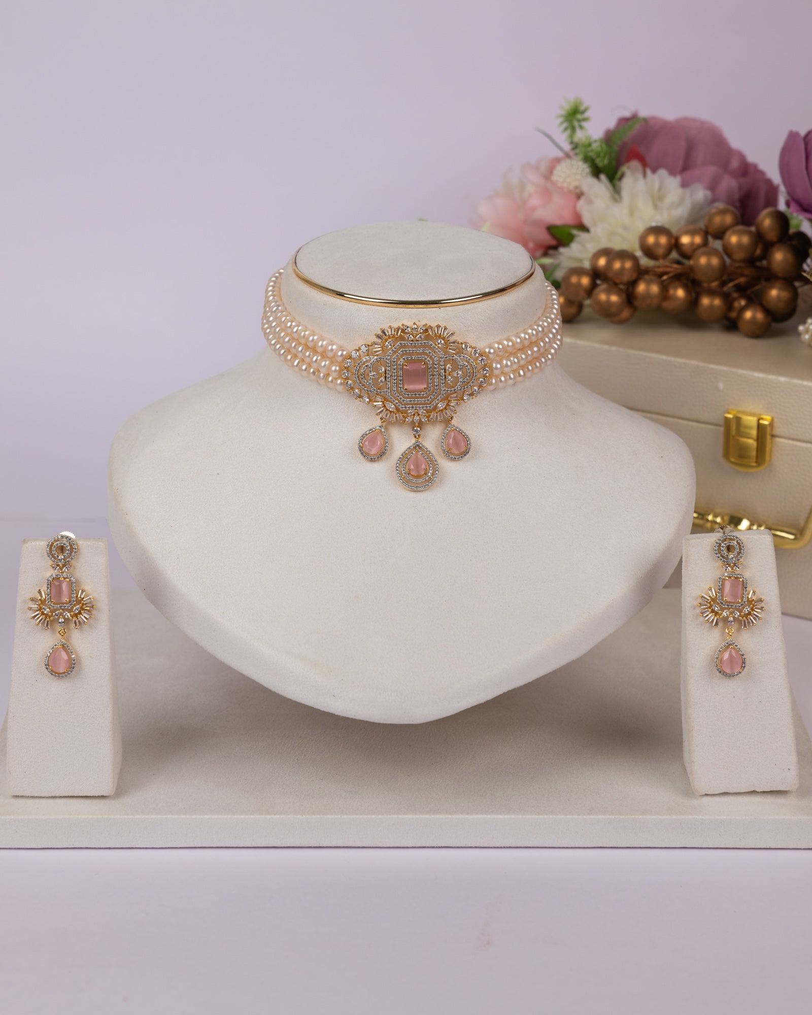 Authentic Real Natural Fresh Water Pearls Choker Set With Certificate(D.No CKR698)